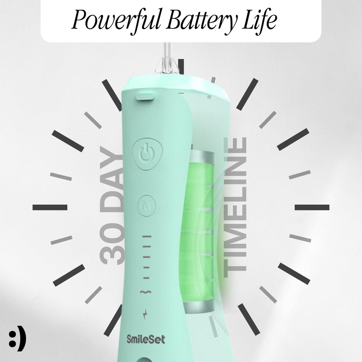 SmileSet Premium Handheld Water Flosser 240ml Cordless Oral - SmileSet Official Imagery - 4