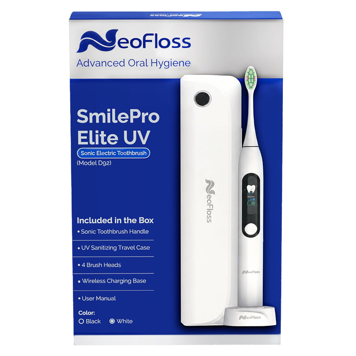 SmilePro Elite UV Sonic Electric Toothbrush White - NEOFLOSS Official Imagery - 5