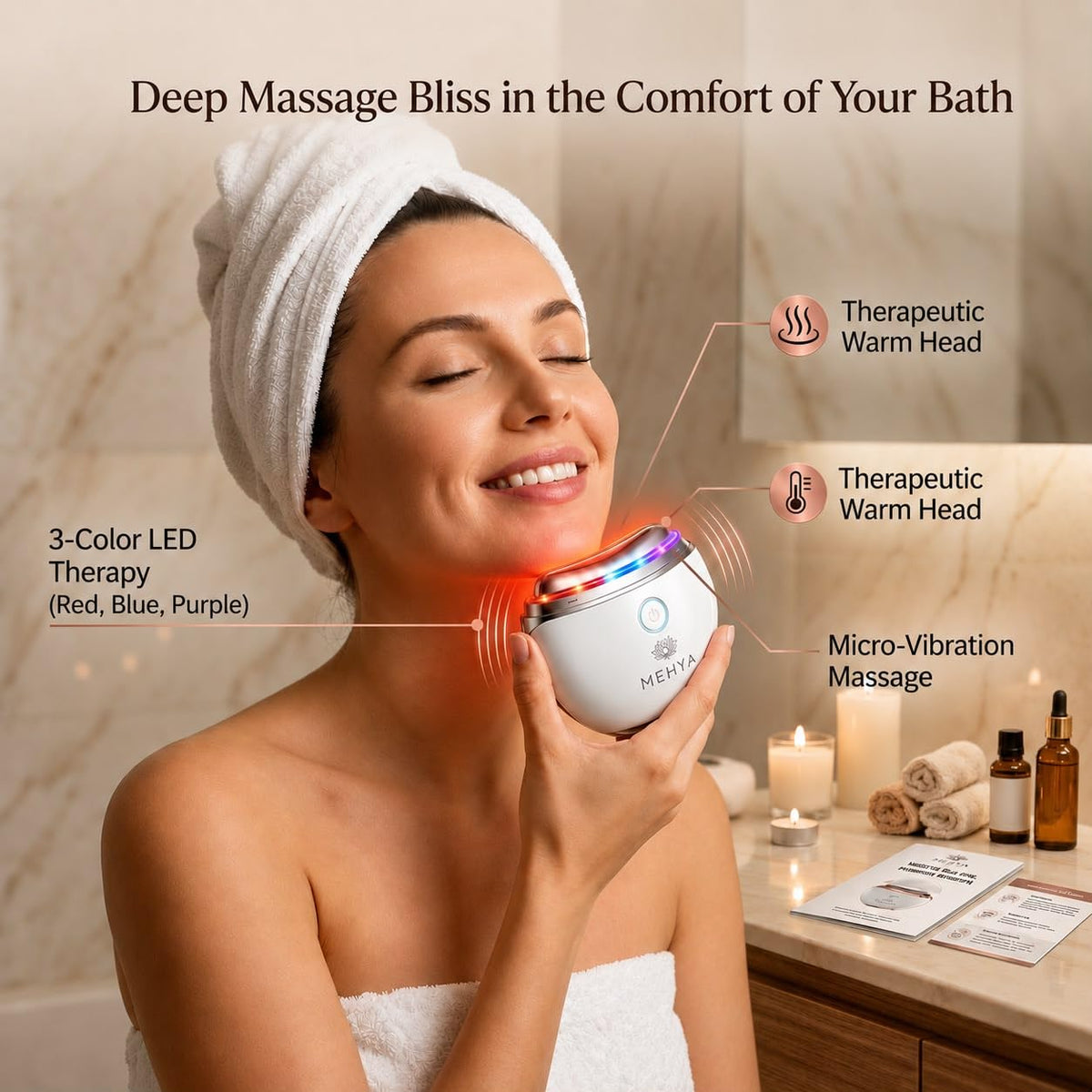MEHYA Advanced Facial Massager – Professional Electric Gua Sha & Face Sculpting Tool with Heat, Vibration & Micro-Curren