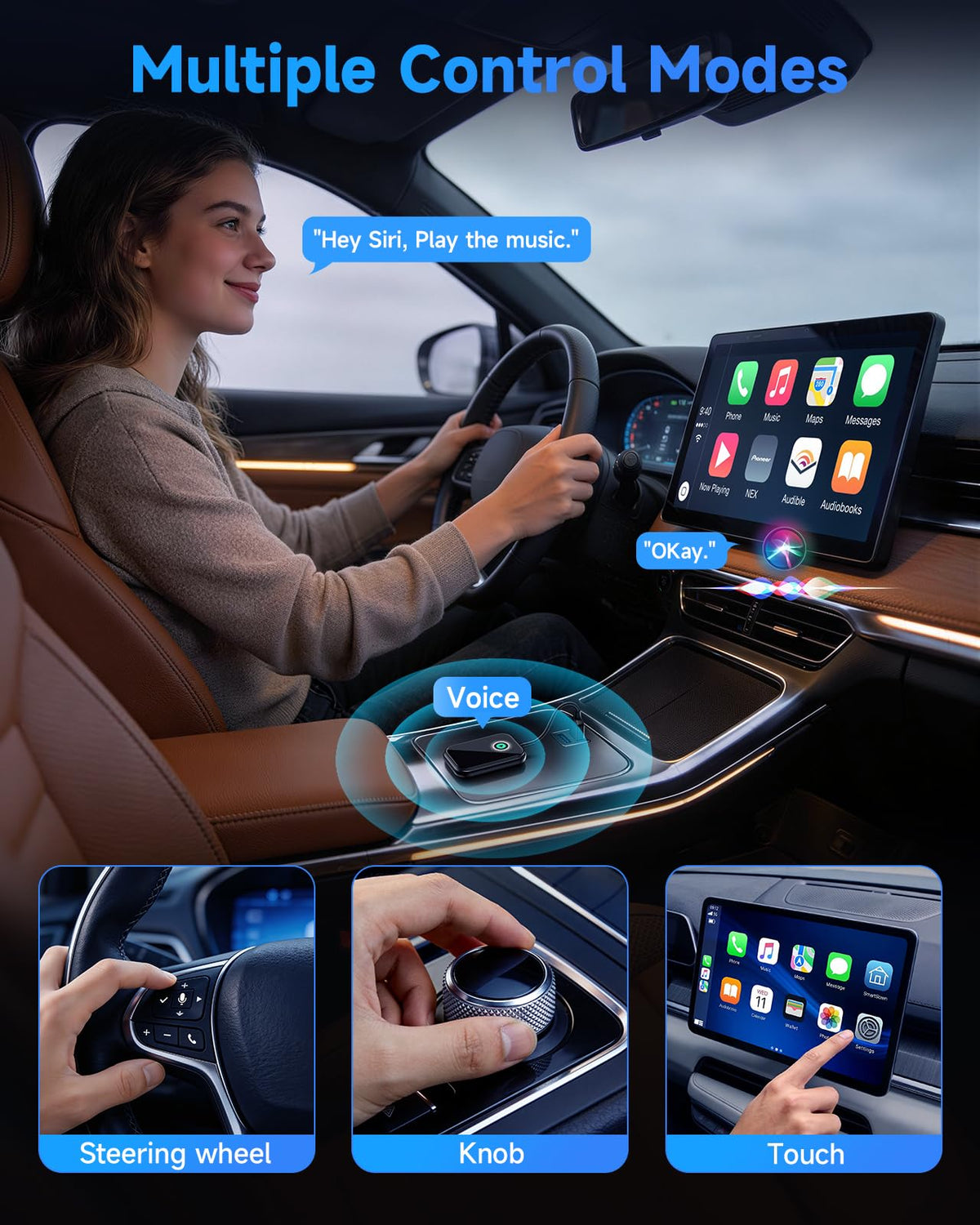 AweEos Smarter CarPlay Pro 2-in-1 Wireless CarPlay & Android Auto Adapter – product photo (Auxiliary Input Adapters)
