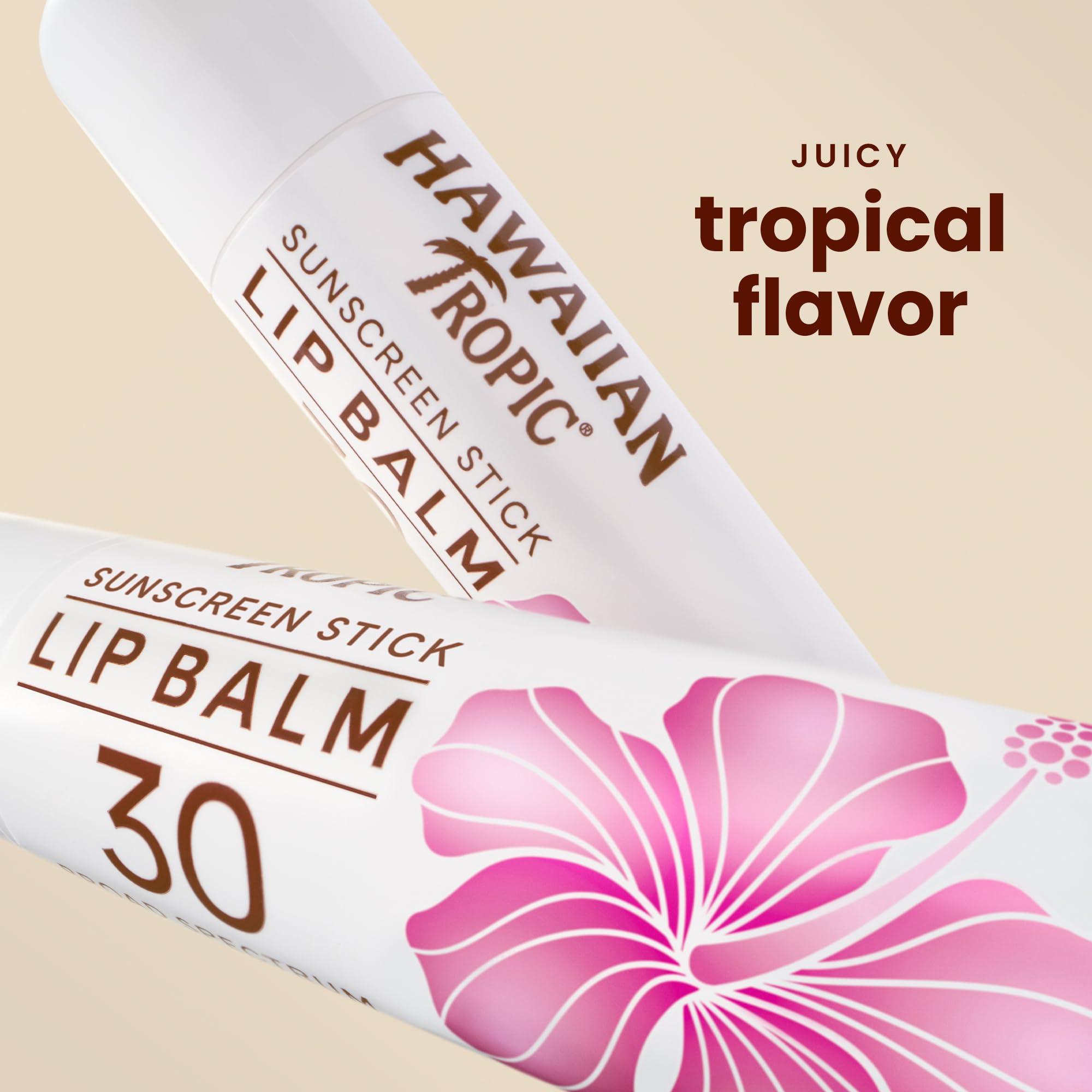Hawaiian Tropic Tropical Sunscreen Lip Balm SPF 30, 0.14 Oz (Pack of 10)