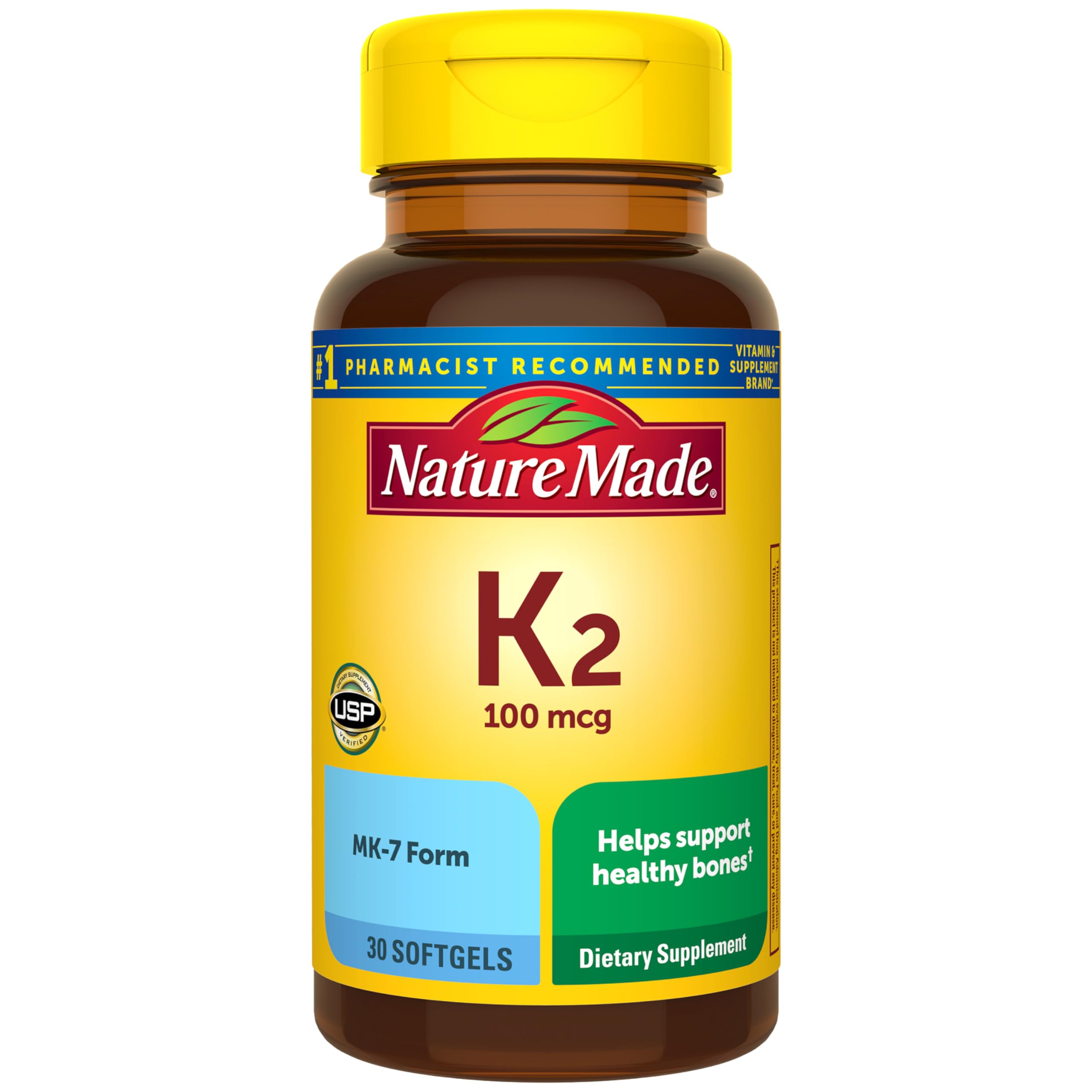 Nature Made Vitamin K2 100 mcg, 30 Softgels - Product Imagery