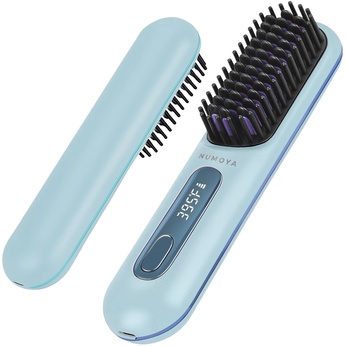 NUMOYA Go Brush Pro Portable Straightener Brush for Travel, Cordless Hair Straightener Comb for Women (Blue) – product p