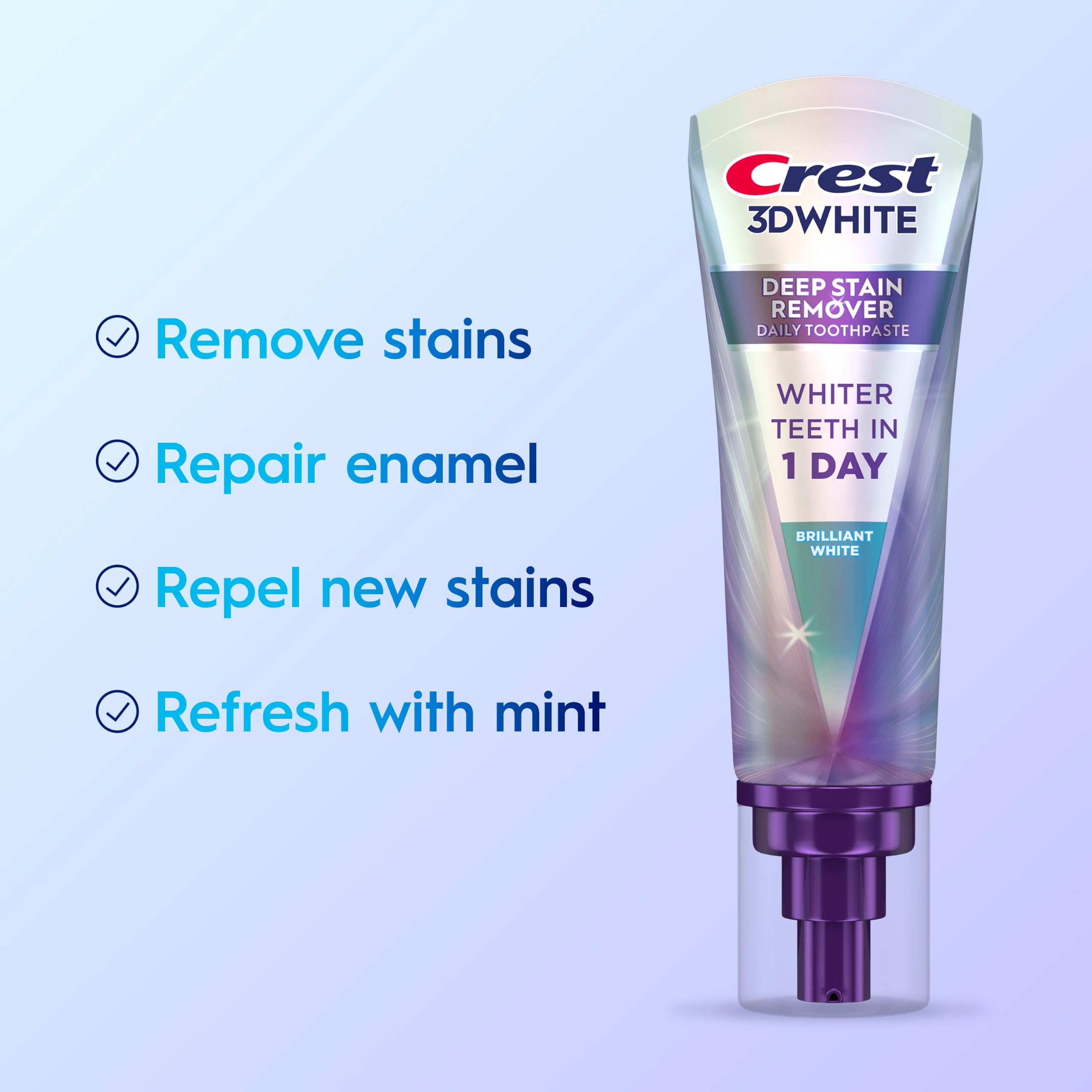 Crest 3D White Deep Stain Remover Toothpaste 2-Pack 3.1oz