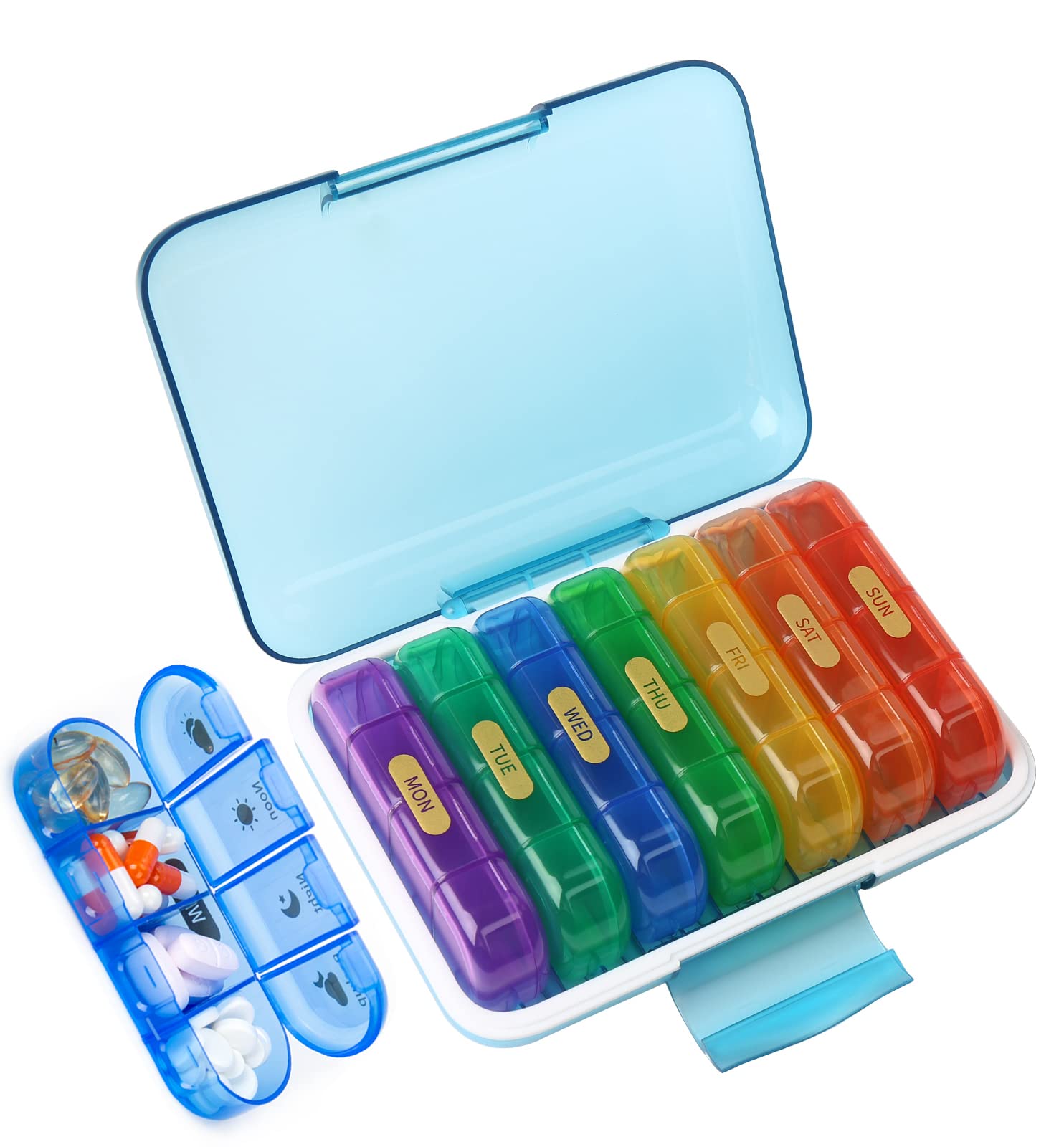 MURRI&MURRDI Pill Organizer 4 Times a Day, Daily Pill Box Large - Product Imagery