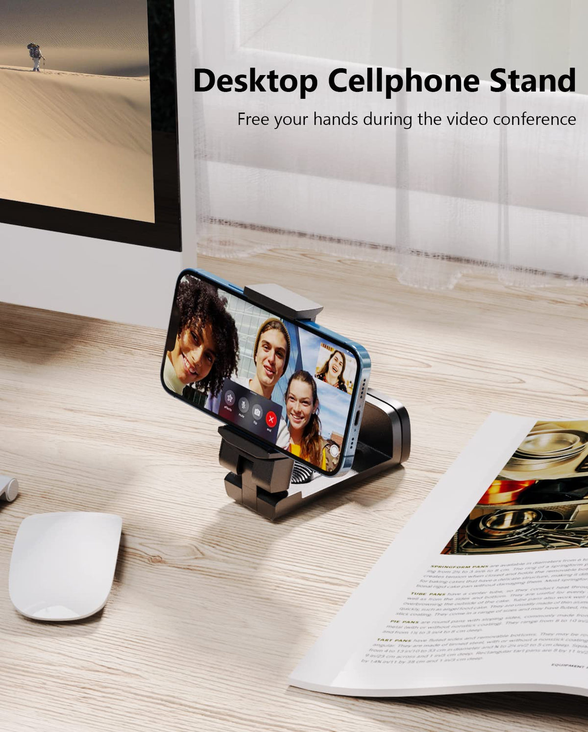 MiiKARE 3PCS Airplane Phone Holder Mount, Plane Travel Essentials, Black – close-up detail