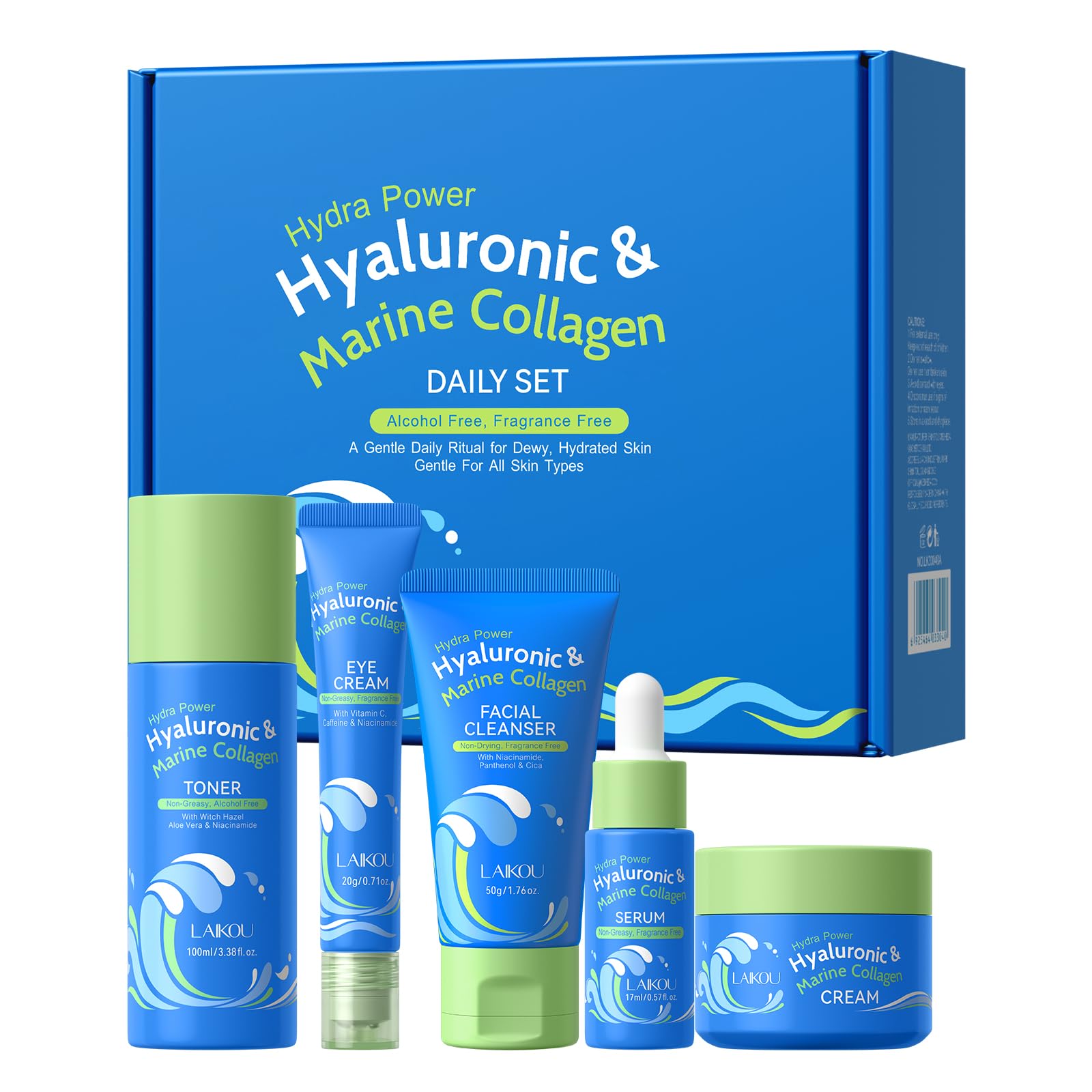 LAIKOU Hydra Power Skin Care Set - Hyaluronic & Marine Collagen - Product Imagery