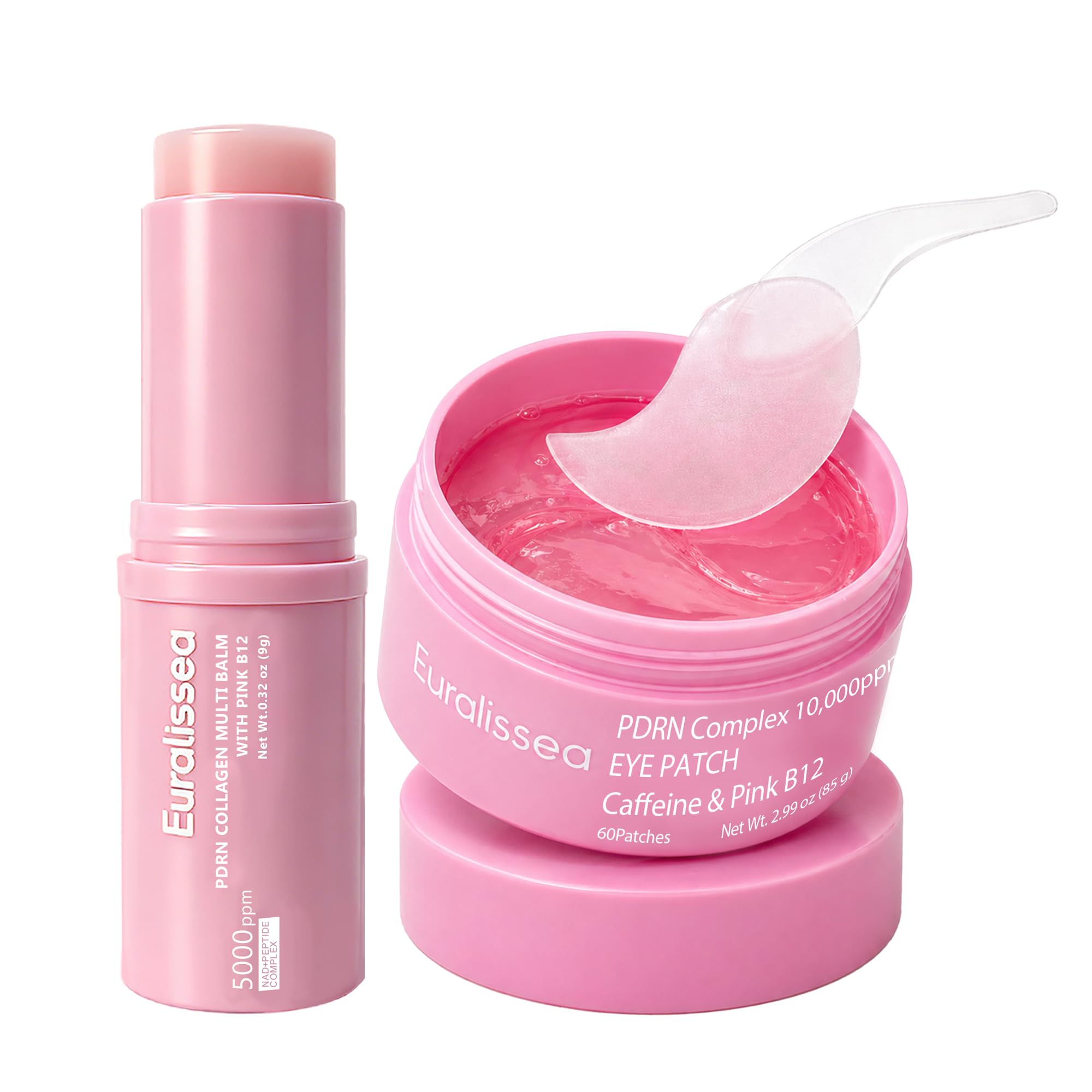 PDRN Collagen Multi Balm Stick & Eye Patches Set, Pink B12 & - Product Imagery