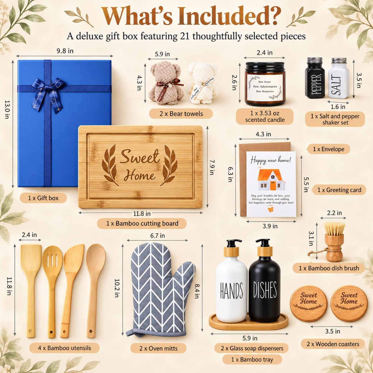 Housewarming Gifts New Home Basket 21 Piece Including - DancyLoad Official Imagery - 3