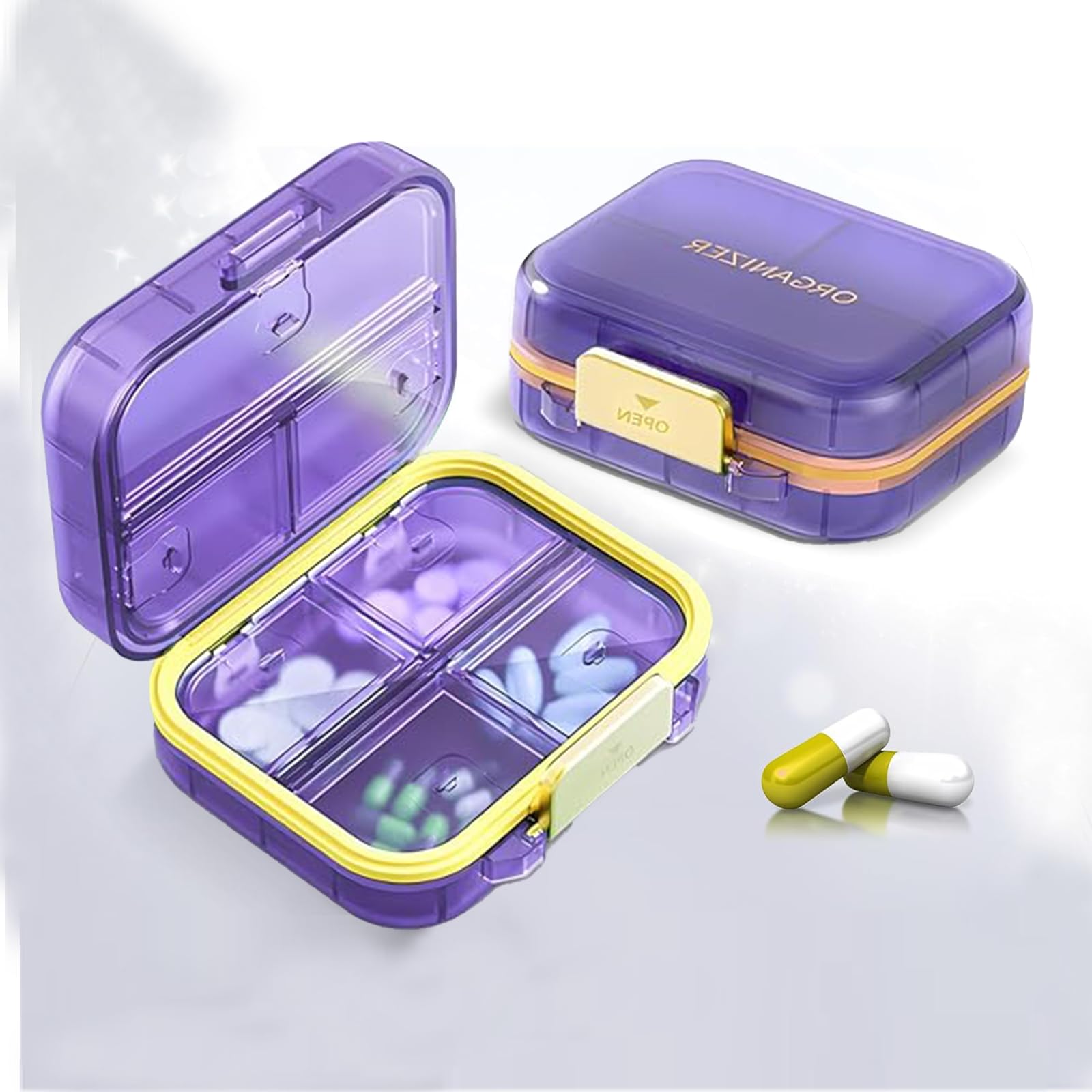 Portable Travel Pill Organizer Weekly Pill Case Waterproof Box - Product Imagery