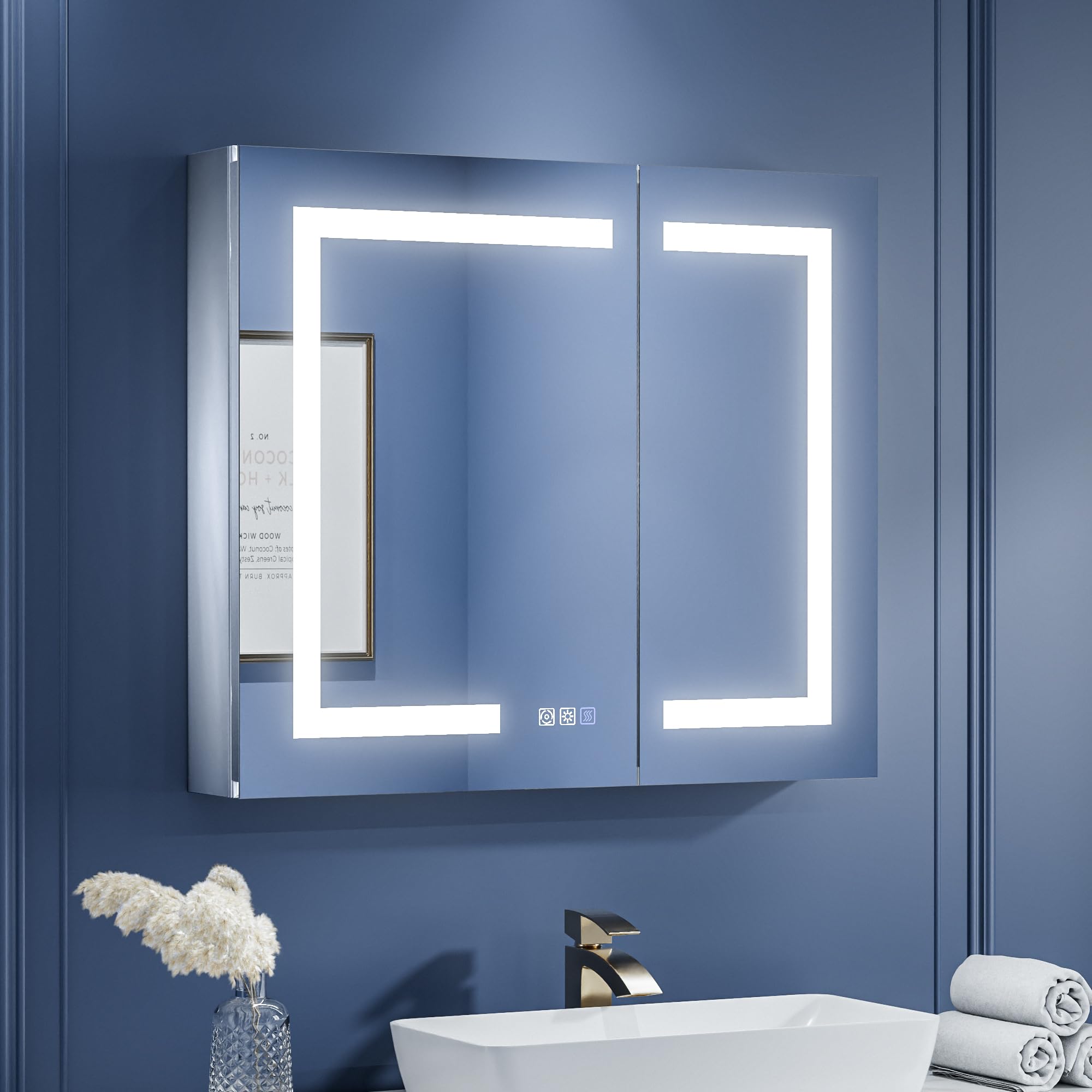 ExBrite LED Lighted Bathroom Medicine Cabinet with Mirror, 30 x - Product Imagery