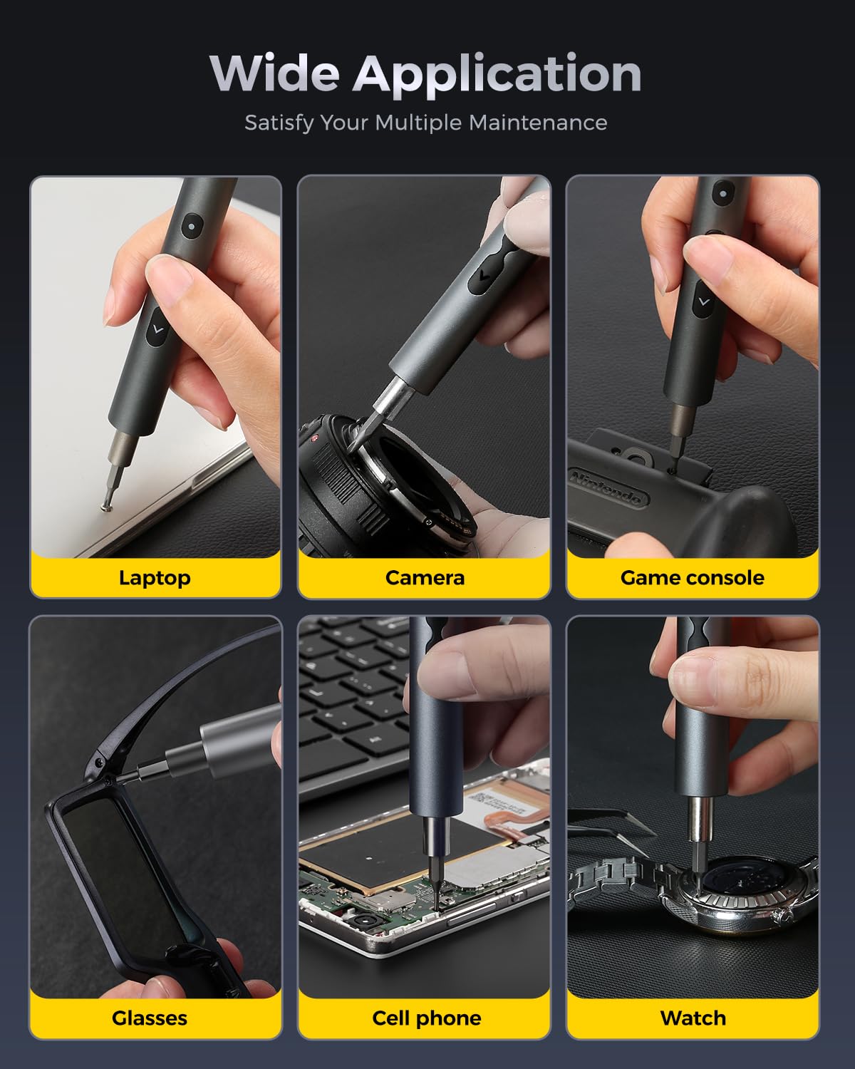 LIFEGOO Mini Electric Screwdriver Set 62-IN-1: Small Electric Screwdriver Cordless – full view