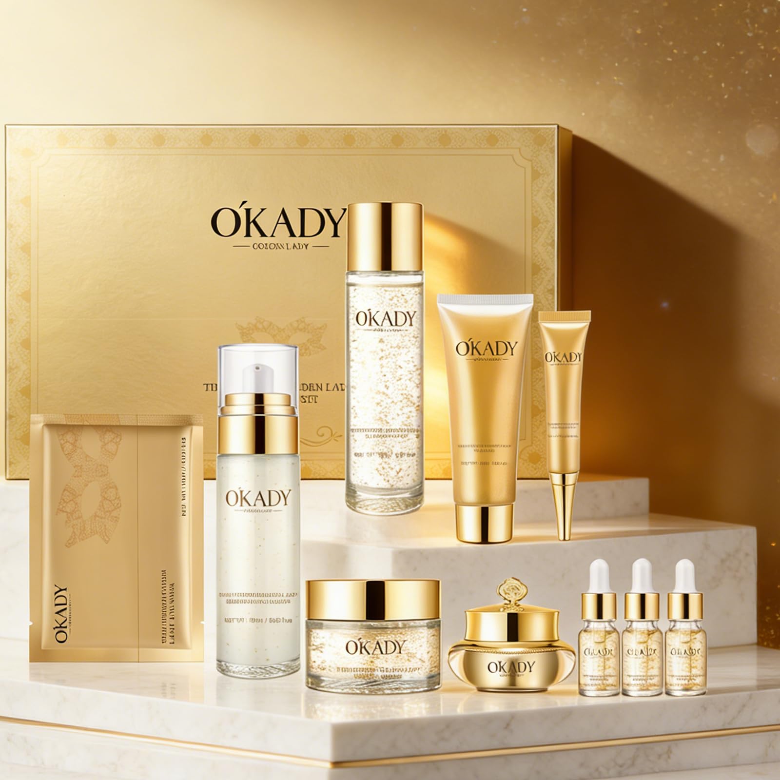 10-Piece Complete Skin Care Set for Women-Hydrating Facial Kit - Product Imagery