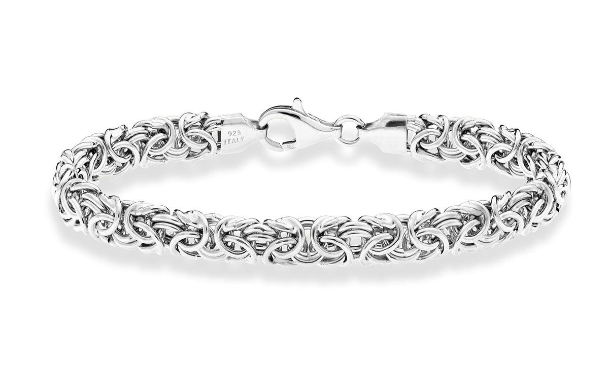 Miabella Italian 925 Sterling Silver Byzantine Bracelet for Women – 925 sterling silver, X-Small with 0.5\ Extension, Sm