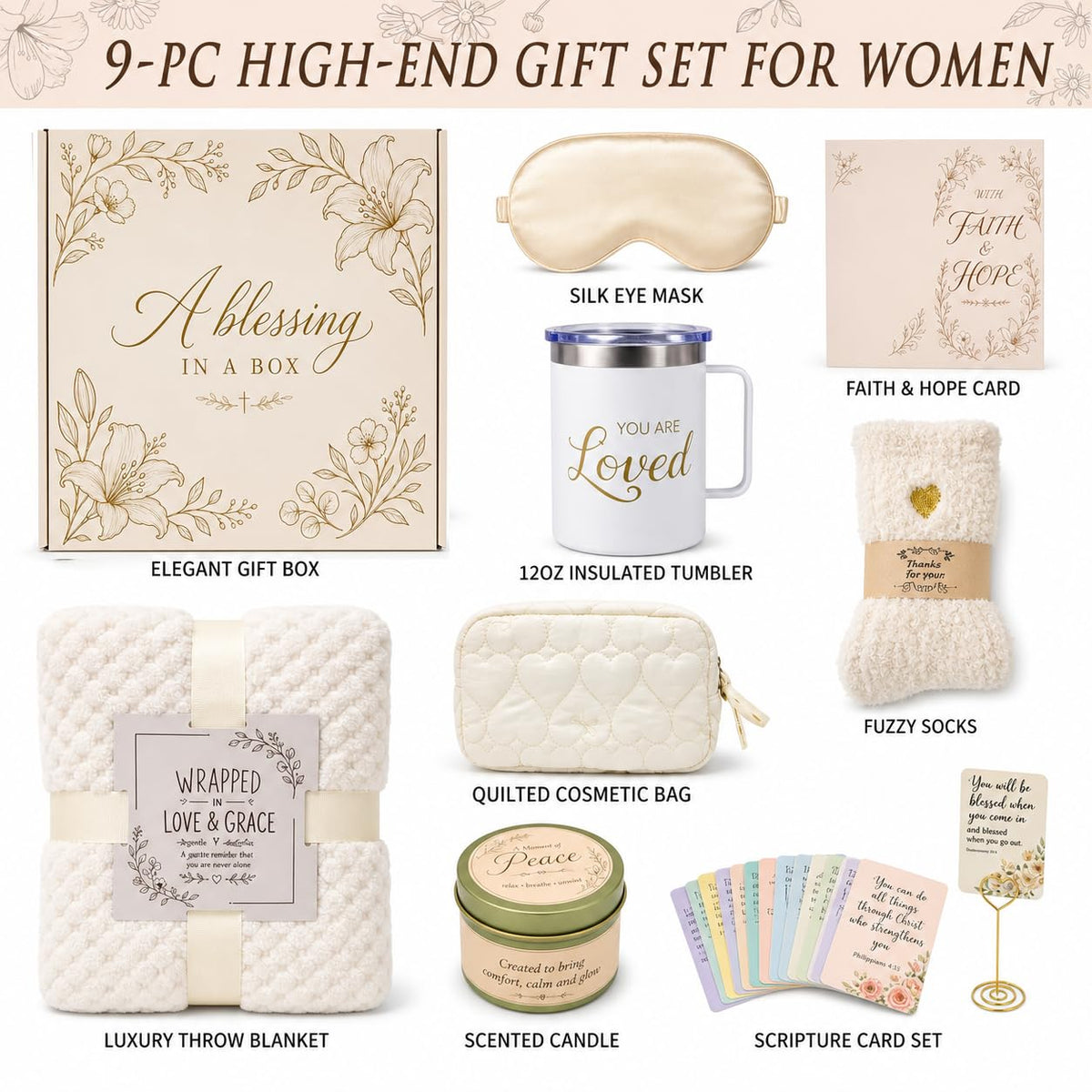 Christian Gifts for Women Religious Gift Set for Her 9 Piece - solvitto Official Imagery - 4
