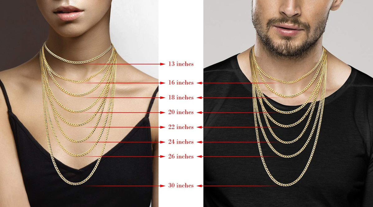 Miabella Italian 18K Gold Plated 925 Sterling Silver 3.5mm Cuban Link Chain – alternate angle