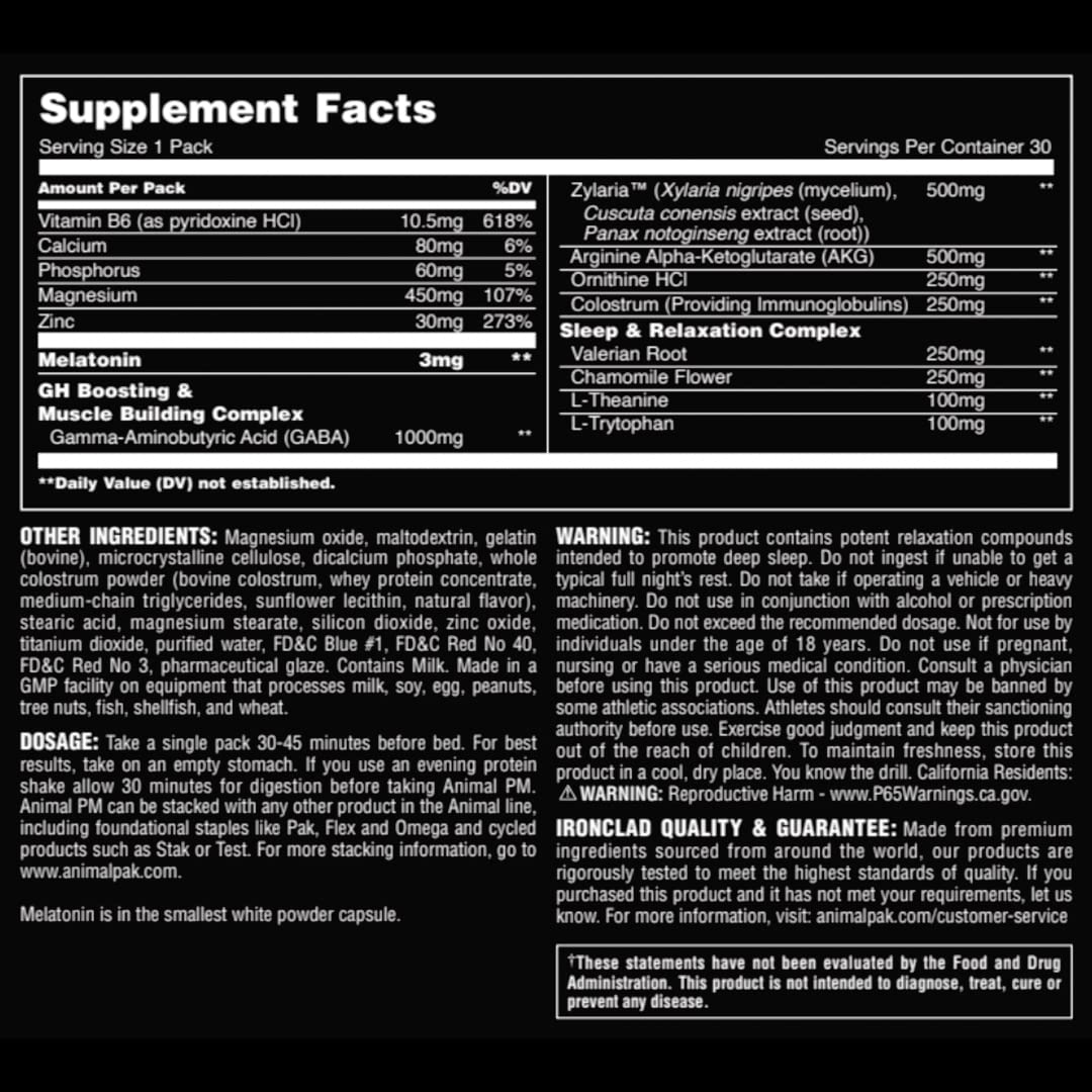 Animal PM Deep Sleep Aid Supplement for Adults | 30 Pill Packs