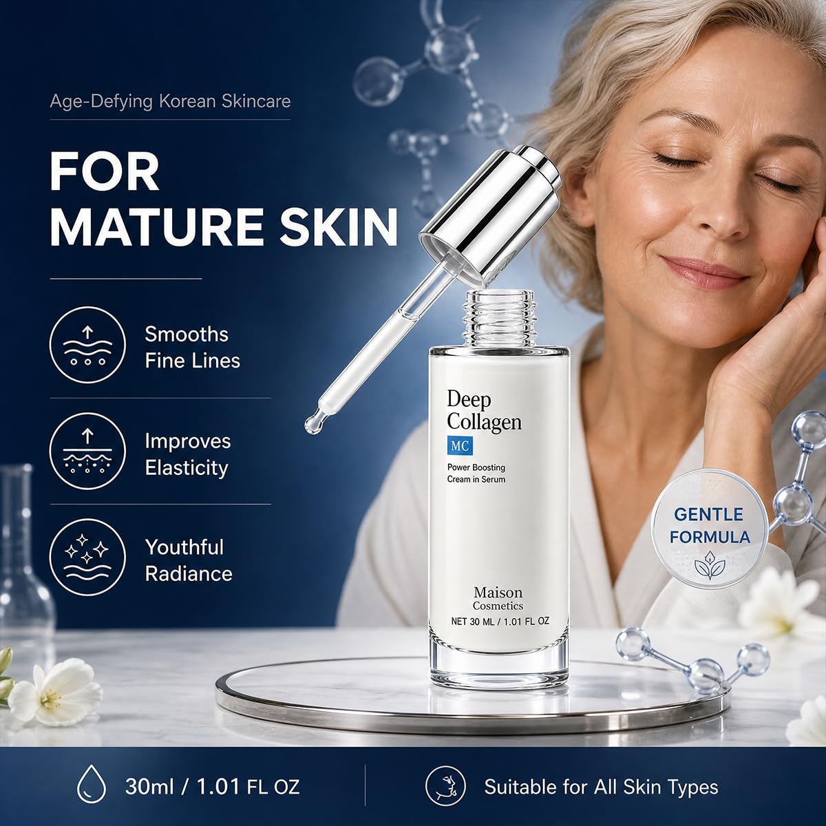 Zorveth Maison Cosmetics Deep Collagen Volufiline Serum for Face, Korean Plumping & Firming Facial Serum with Hydrolyzed