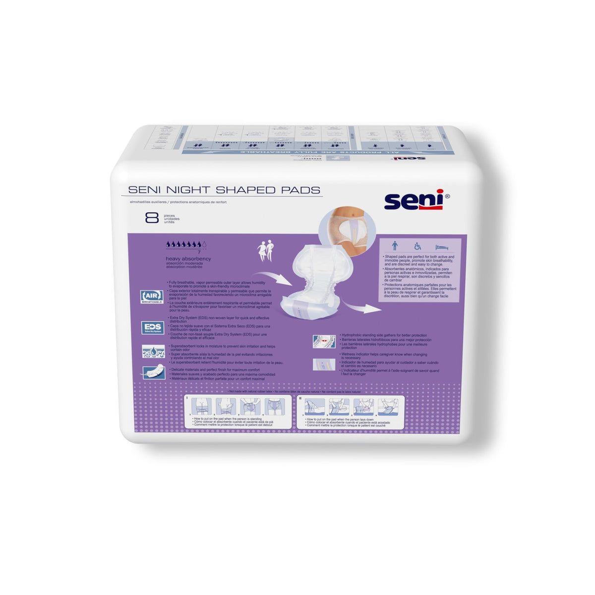 Seni Night Shaped Pads Unisex Heavy Absorbency 27 in 48 ct - Seni Official Imagery - 7
