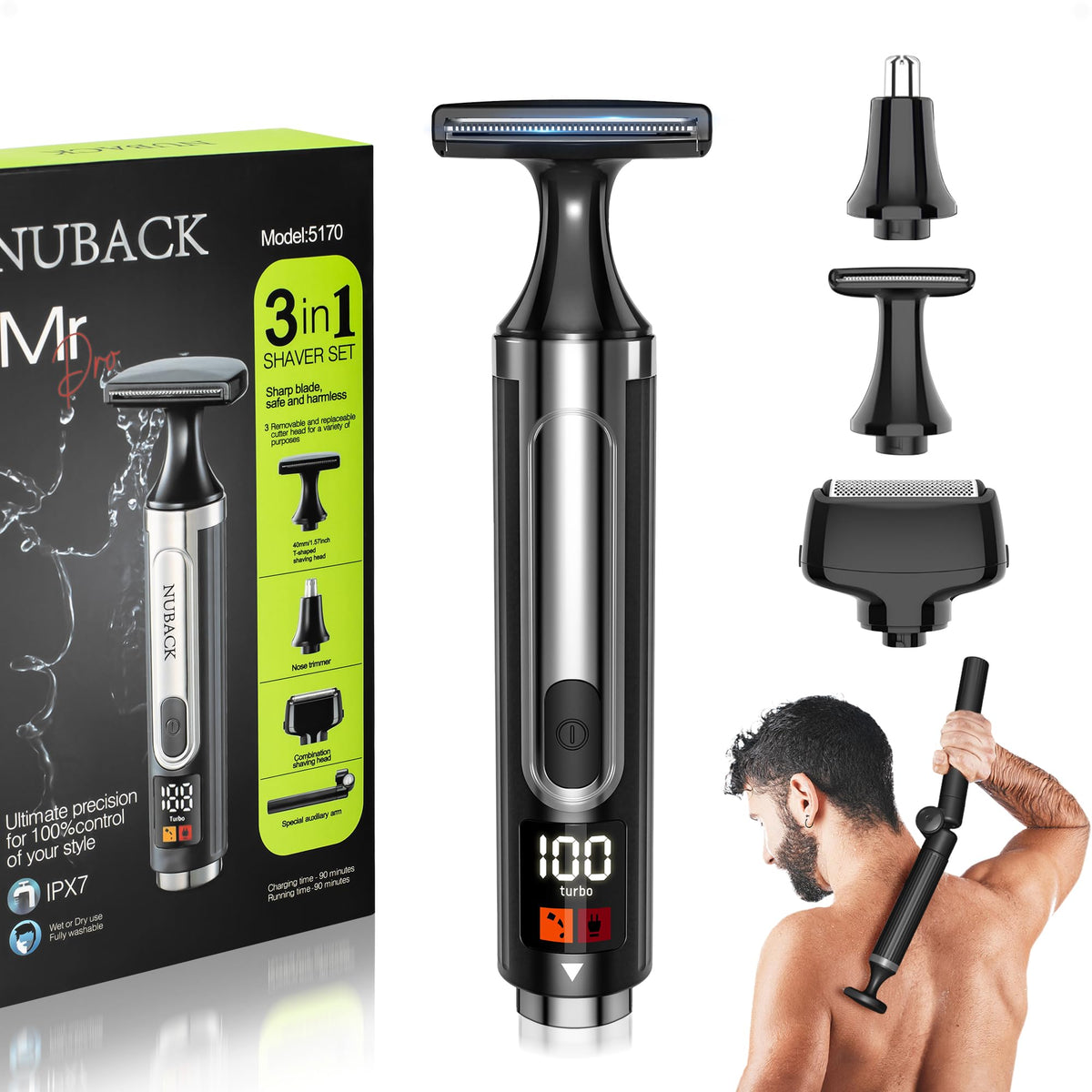 NUBACK Back Shaver for Men, Electric Long Handle Body Trimmer – product photo (Body Groomers)