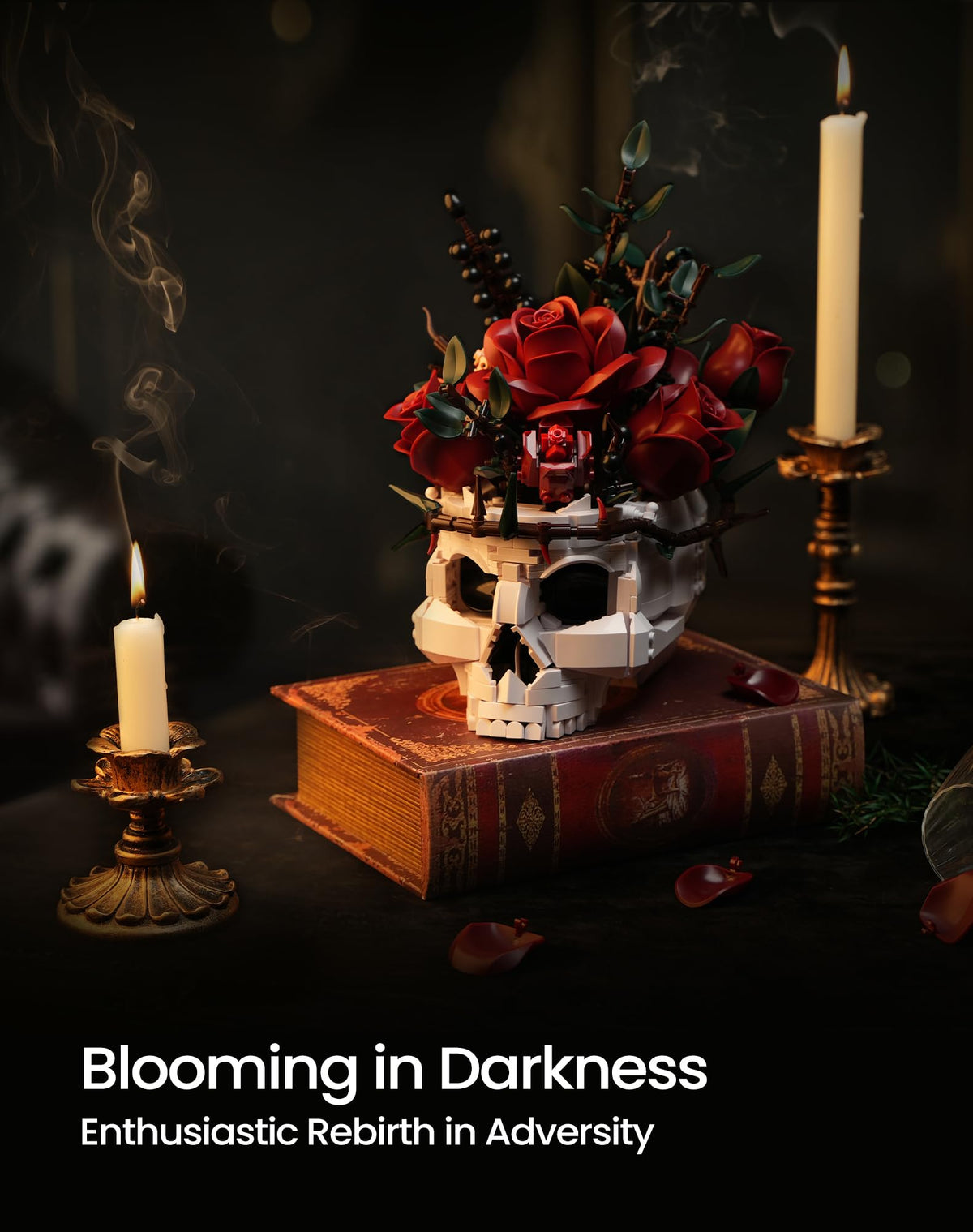 iATOM Skull Roses Flower Bouquet Building Set Botanical - iATOM Official Imagery - 7