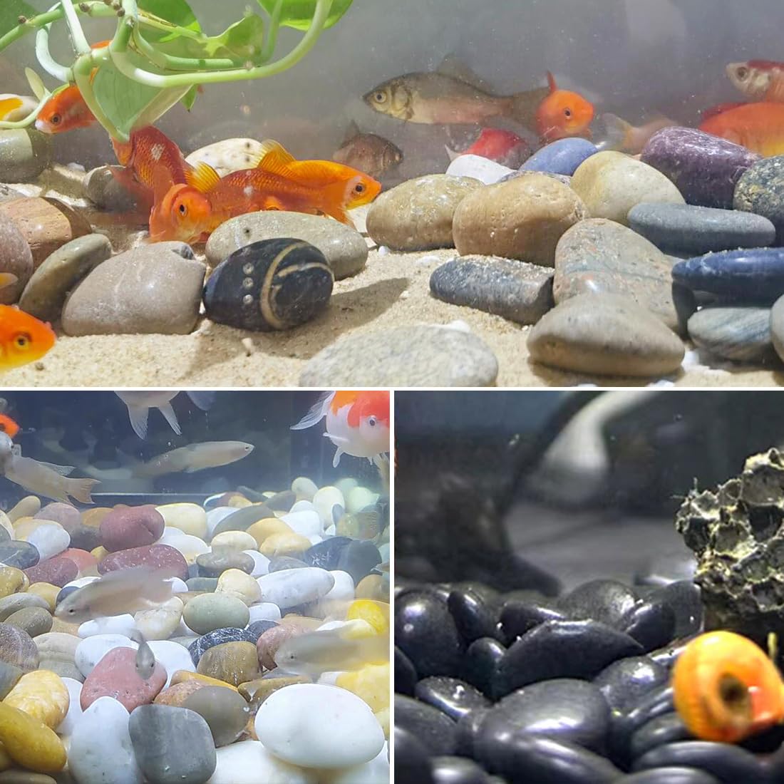 YISZM 20lbs Large River Rocks for Landscaping, 3-4" Mixed Color Pebbles – alternate angle