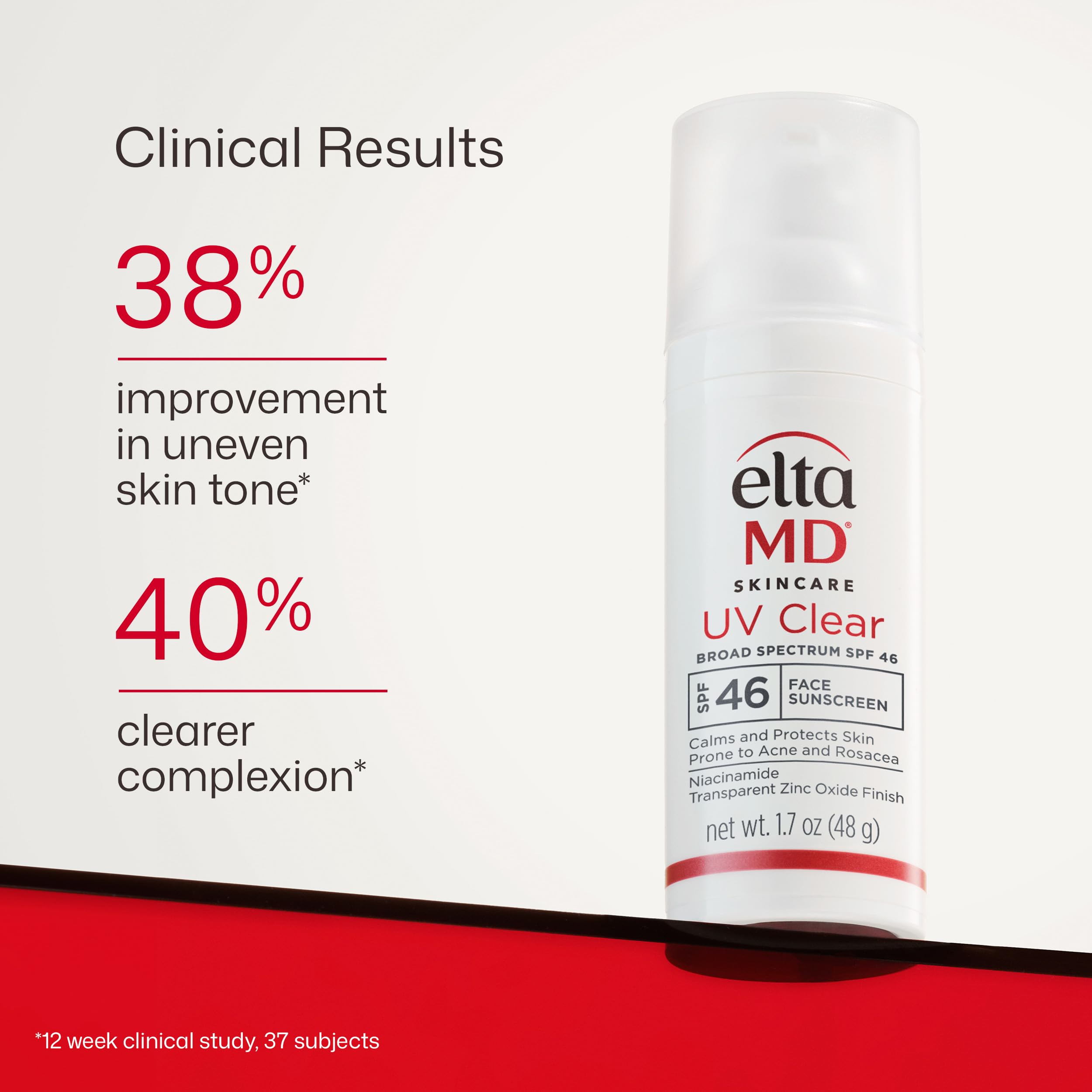 EltaMD UV Clear SPF 46 face sunscreen in a 1.7 oz bottle, untinted formula for sensitive skin protection.