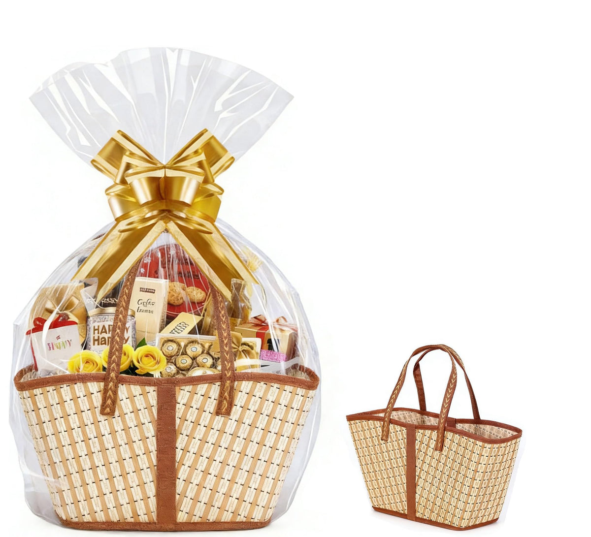 12 Set Baskets for Gifts Empty Bulk Large Woven Bamboo Gift - Premium Selection Official Imagery - 7