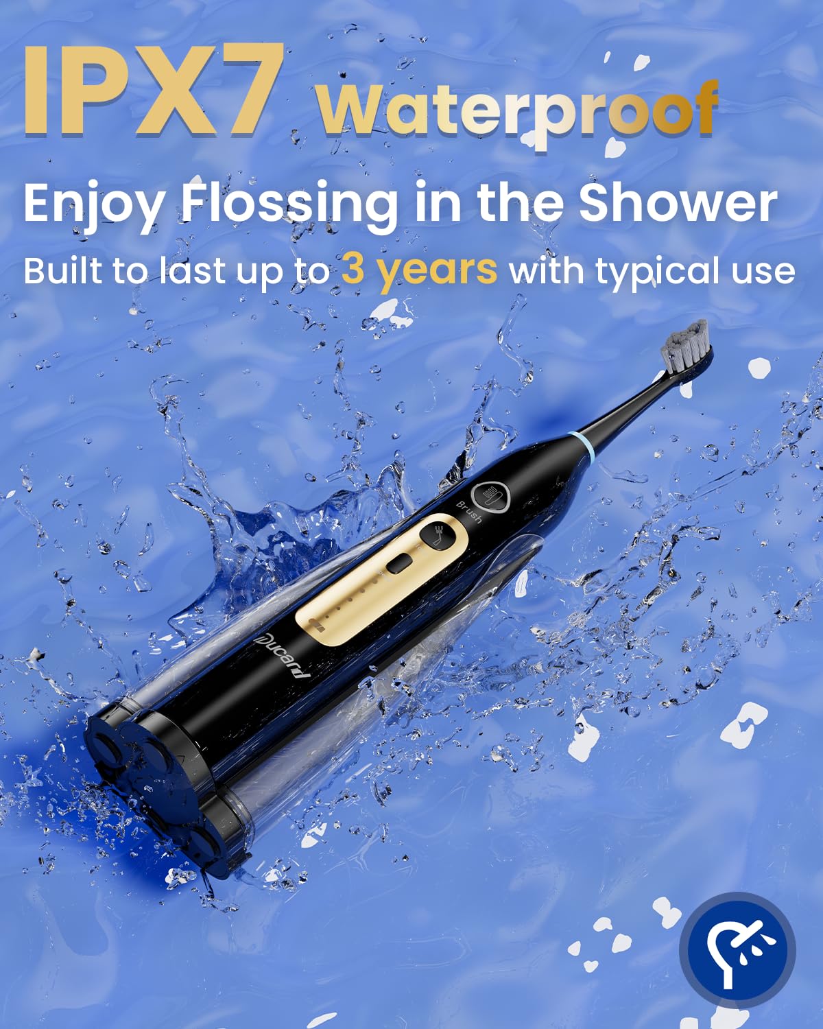 Electric Toothbrush with Water Flosser 5 Speeds 3 Modes - Ducard Official Imagery - 8