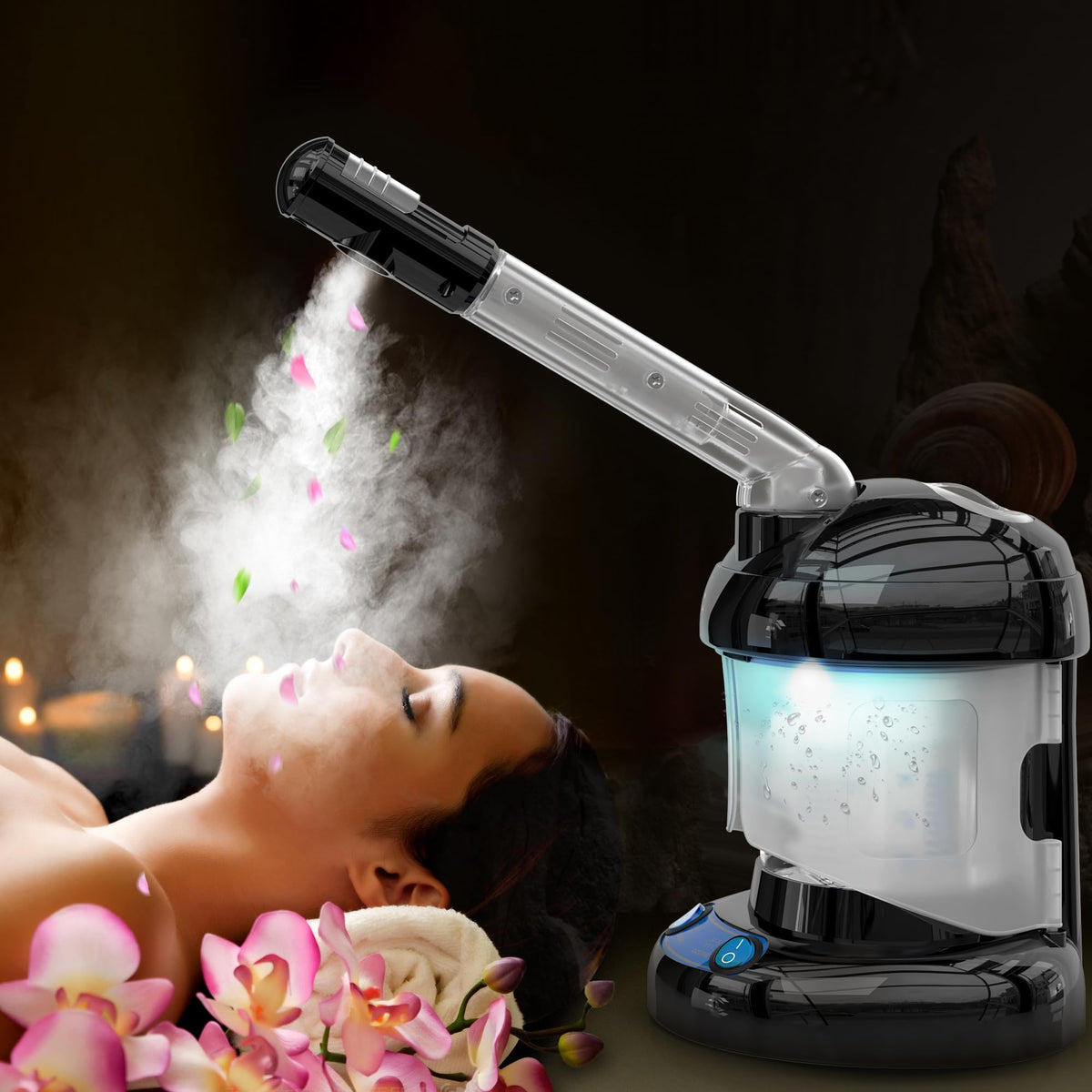 Kingsteam Nano Ionic Facial Steamer for Deep Cleansing & Home Spa – Black, Acrylonitrile Butadiene Styrene (ABS), Polyca