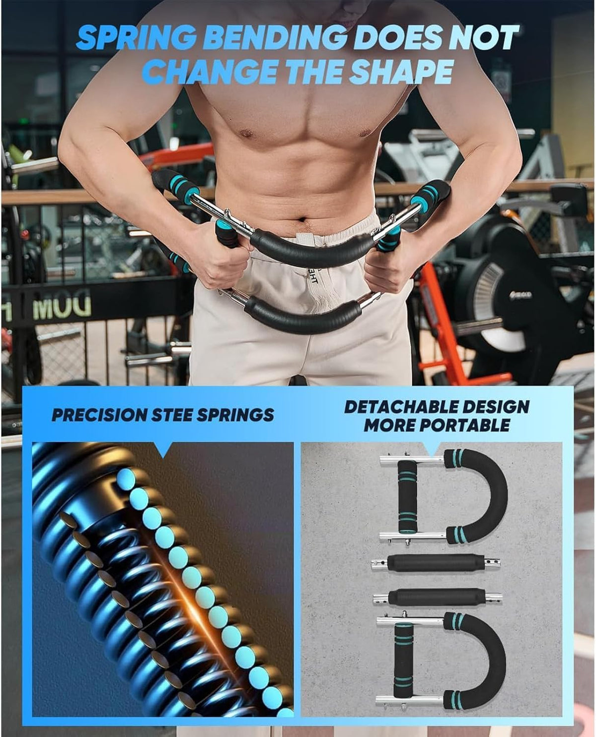 LYKAN Twister Arm Trainer, 40-100lb Adjustable Chest Workout Equipment, Arm Trainer, Twister Arm Trainer, Portable Power