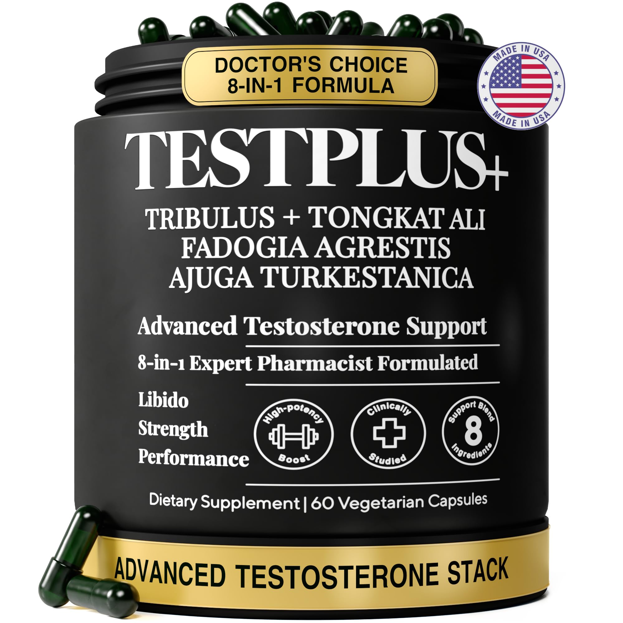 Plus+Ultra Testosterone Booster 8-in-1 1,450mg 60ct