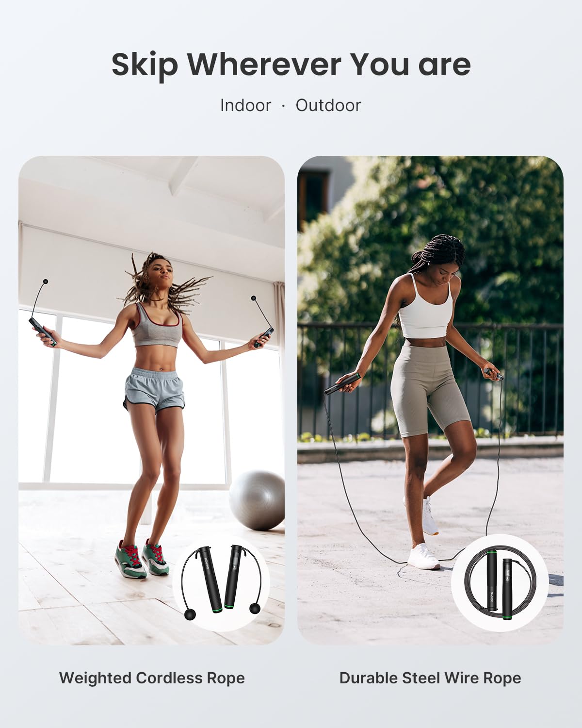 RENPHO Smart Cordless Jump Rope with Counter, App Data Tracking – product photo (Jump Ropes)