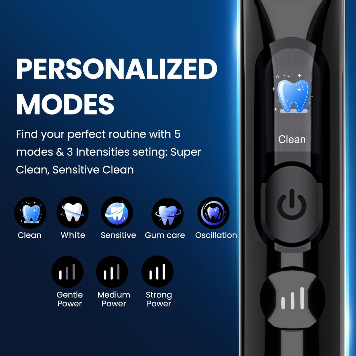 Electric Toothbrush with Pressure Sensor Black - Marlincare Official Imagery - 5