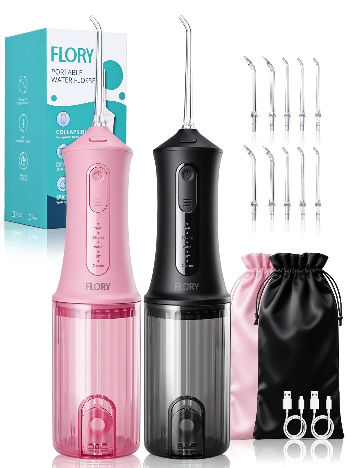 2 Pack Water Dental Flosser Upgraded DIY Mode Portable Oral - R FLORY Official Imagery - 1