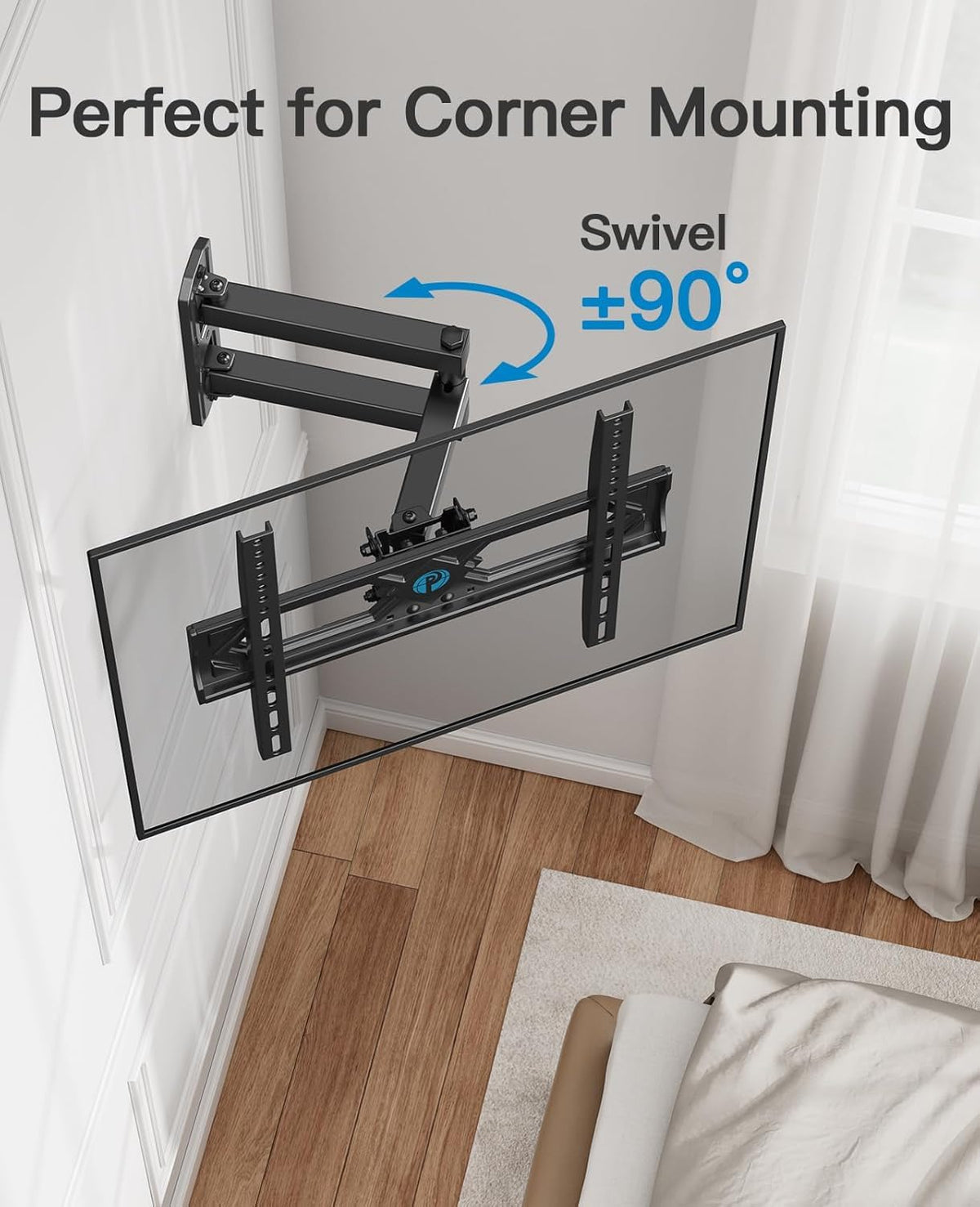 Pipishell Full Motion TV Wall Mount for 26–65 inch TVs up to 77 lbs – close-up detail
