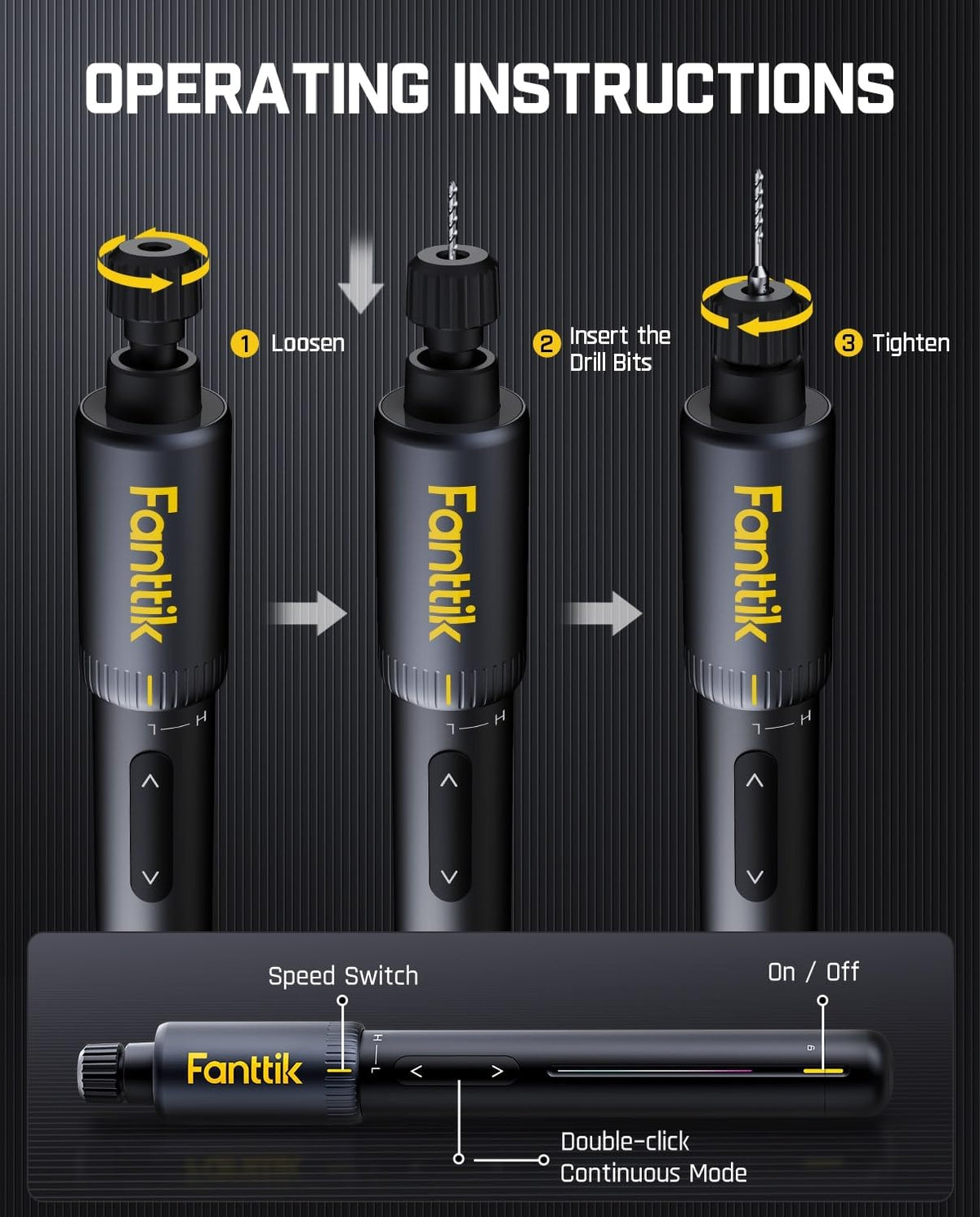 Fanttik K2 Nano Mini Electric Drill, Precision Rotary Tool Kit – full view, size 6 millimeters