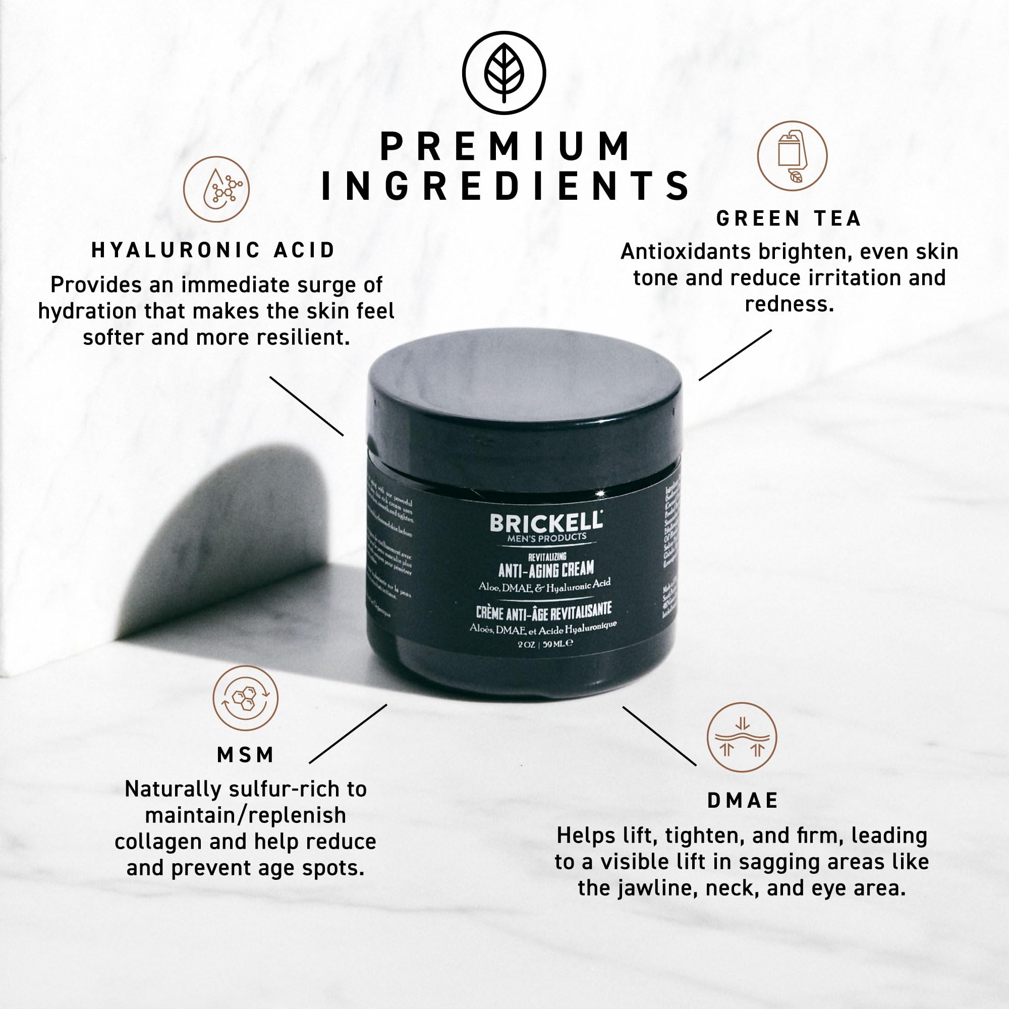 Brickell Men's Revitalizing Anti-Aging Cream Unscented 2oz