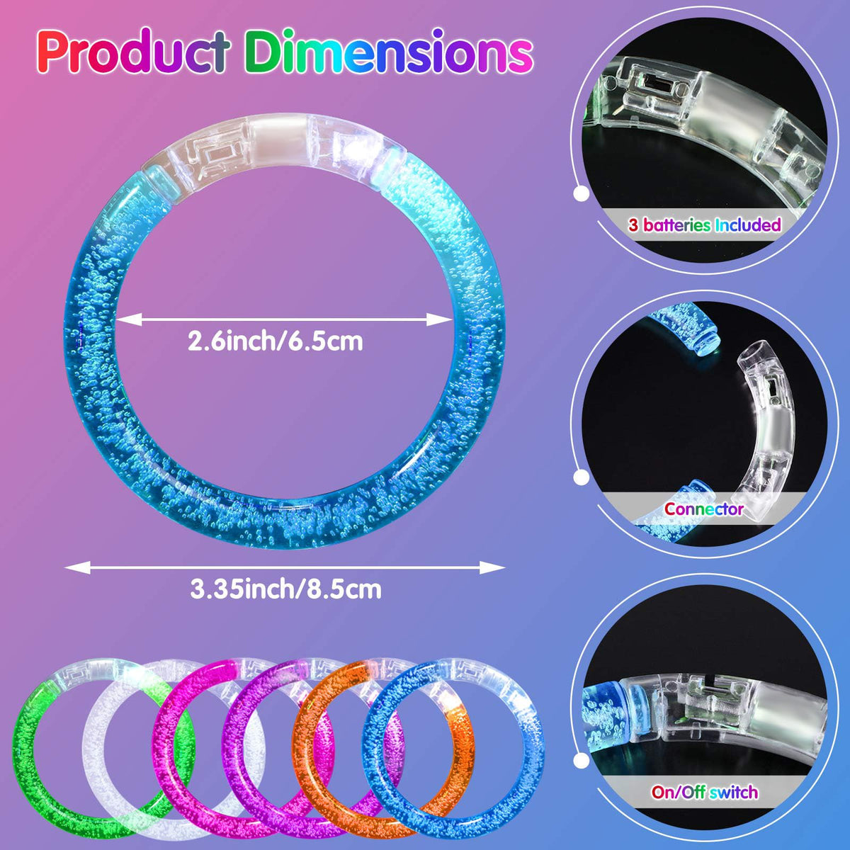 Honoson 96 Pack Glow in the Dark Party Supplies for Adults, Vibrant Color – packaging and label