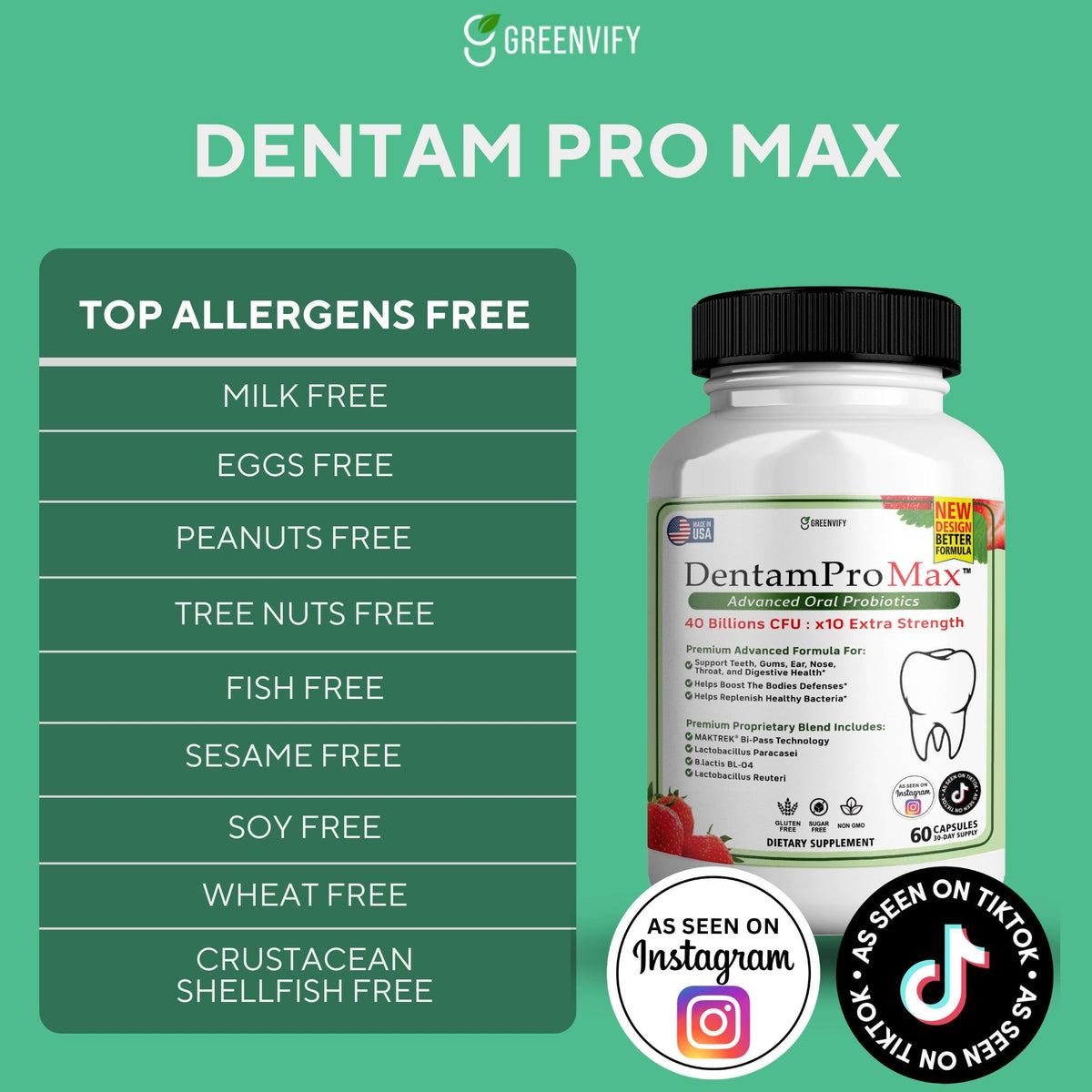 DentamPro Max Dental Probiotics for Adults - GREENVIFY Official Imagery - 4