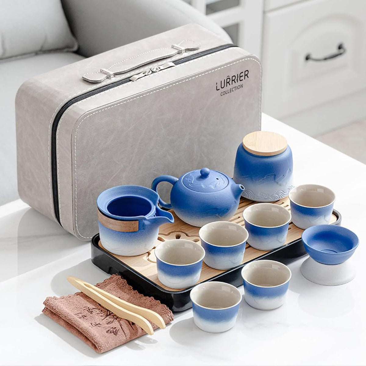 LURRIER Gongfu tea sets Portable Ceramic TeaSet Asian Tea - LURRIER Official Imagery - 1