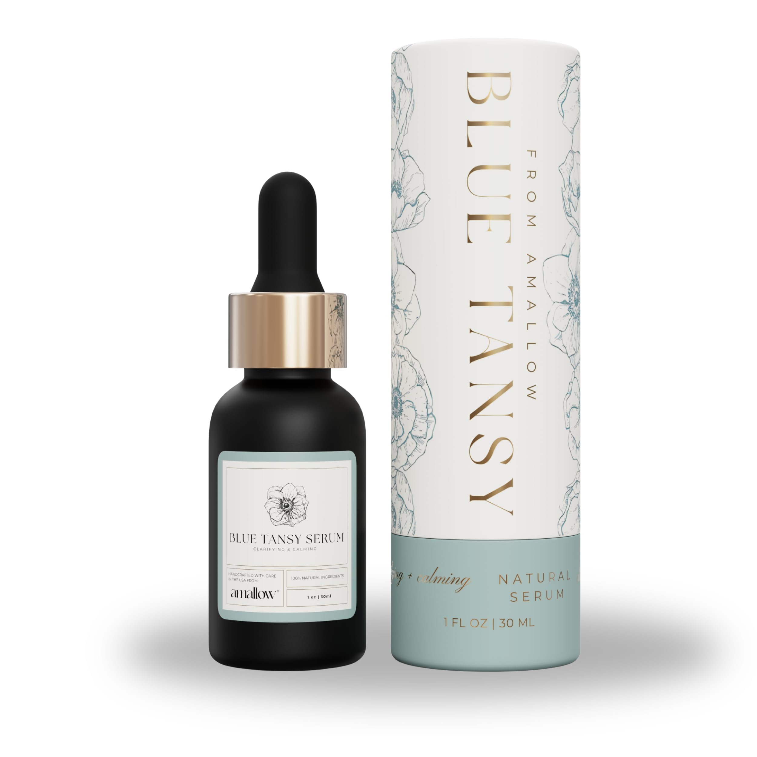 Amallow – Blue Tansy Face Serum – Anti-Aging Calming Botanical - Product Imagery
