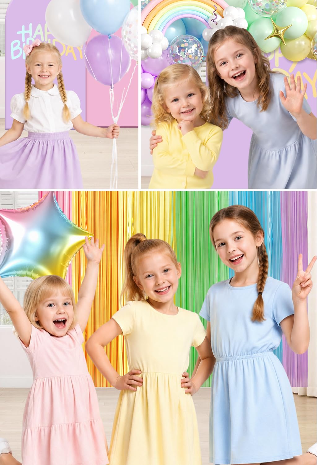 Fexivo Pastel Rainbow Birthday Decorations All-in-One Set for 25 Guests – product photo (Party Packs)