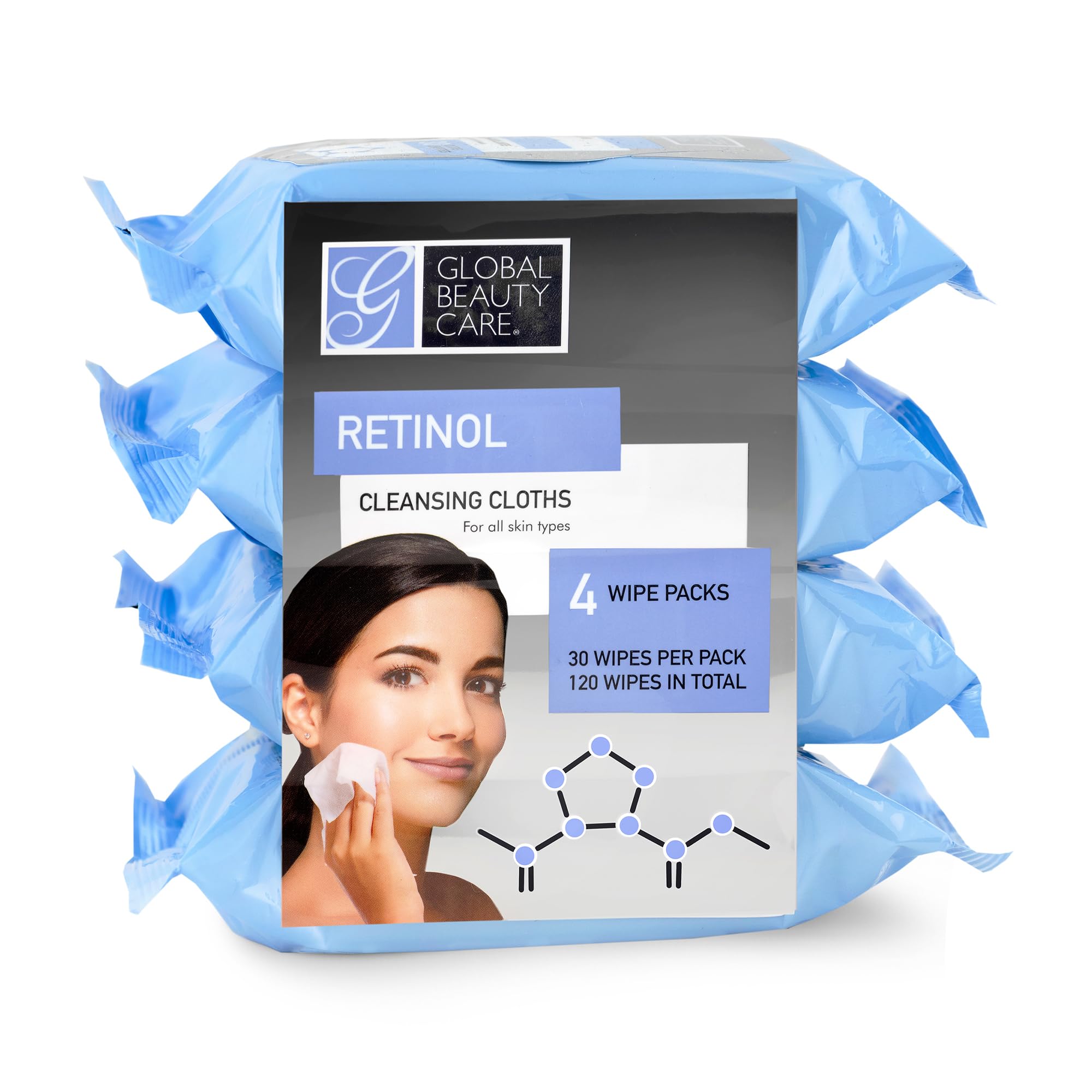 Global Beauty Care Retinol Waterproof Makeup Remover Facial - Product Imagery