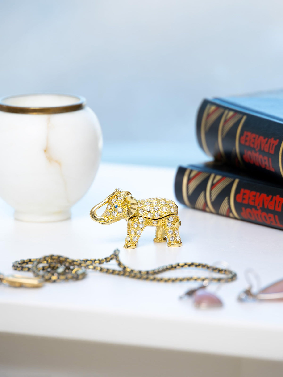 Keren Kopal Miniature Golden Elephant Trinket Box Faberge - Keren Kopal Official Imagery - 3