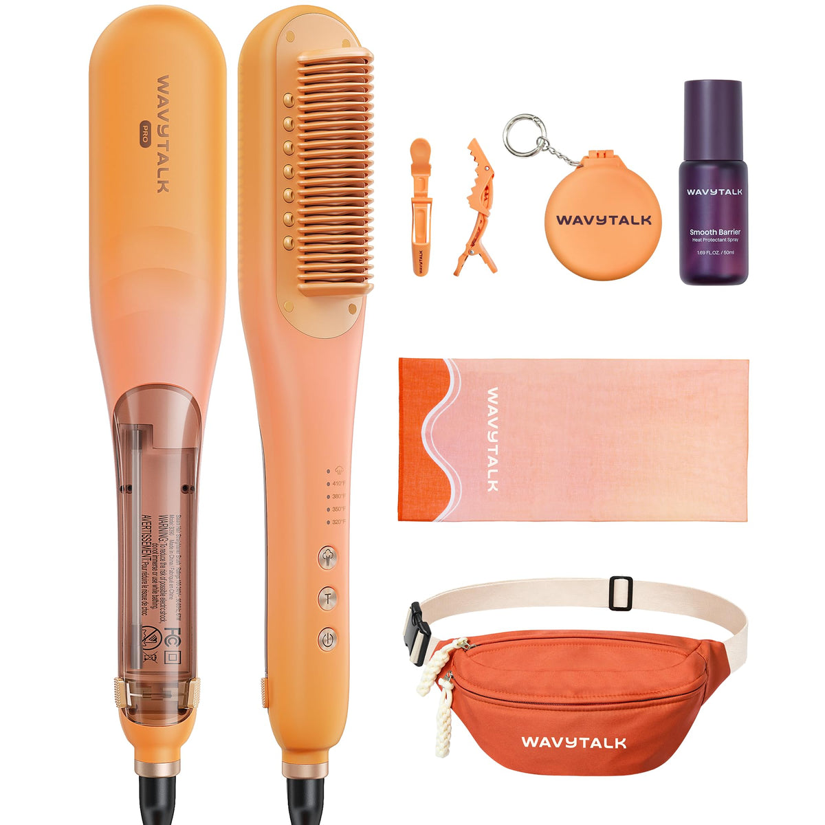 Wavytalk Spotlight Sleek Steamline Pro Steam Hair Straightener Brush – product photo (Straighteners)