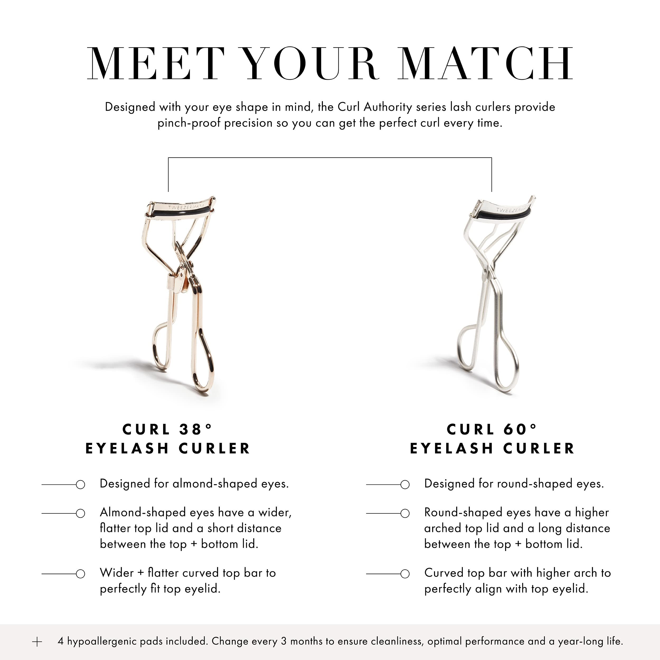 Tweezerman Curl 38 Eyelash Curler for Almond Shaped Eyes Rose Gold