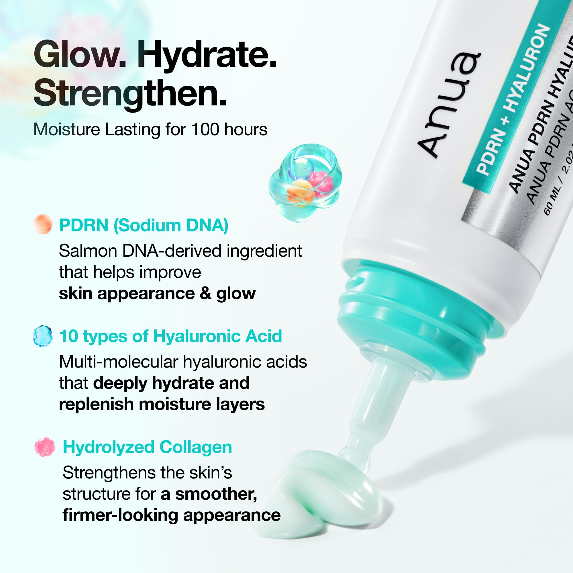 ANUA Anua PDRN Hyaluronic Acid 100 Moisturizing Cream in 2oz jar, nourishing skin with hydration and regenerative ingredients.