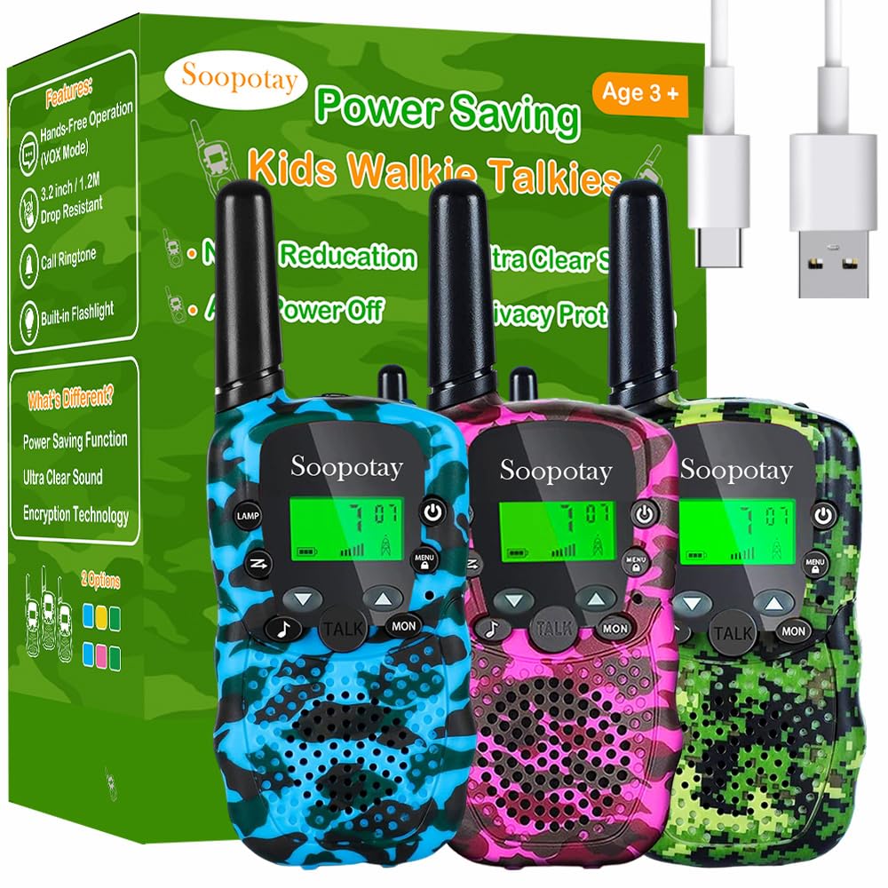 Rechargeable Walkie Talkies for Kids Outdoor Toys Games for - Soopotay Official Imagery - 1