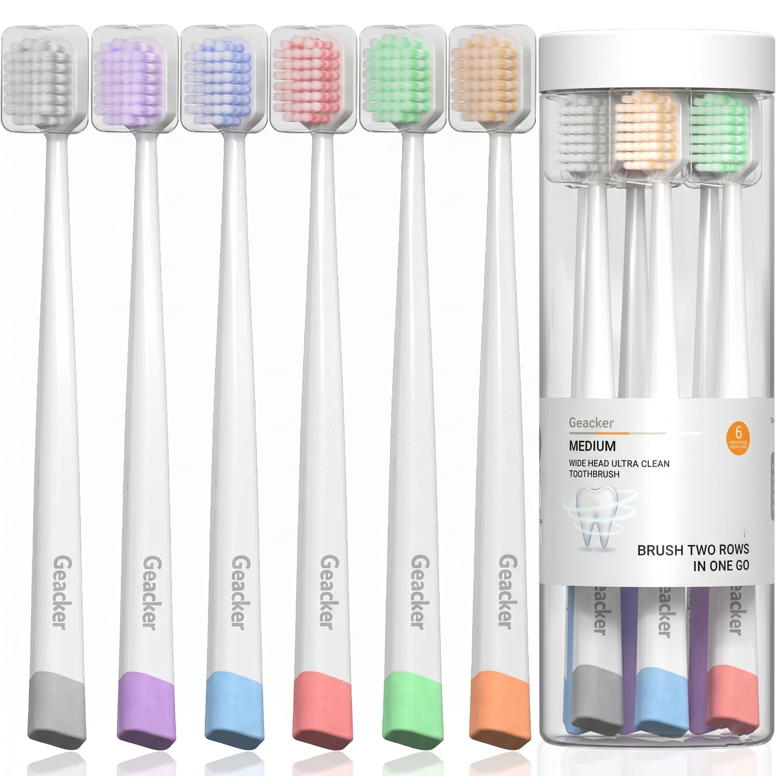 Ultra Clean Wide Head Soft Toothbrushes for Adults, 6-Pack & - Product Imagery